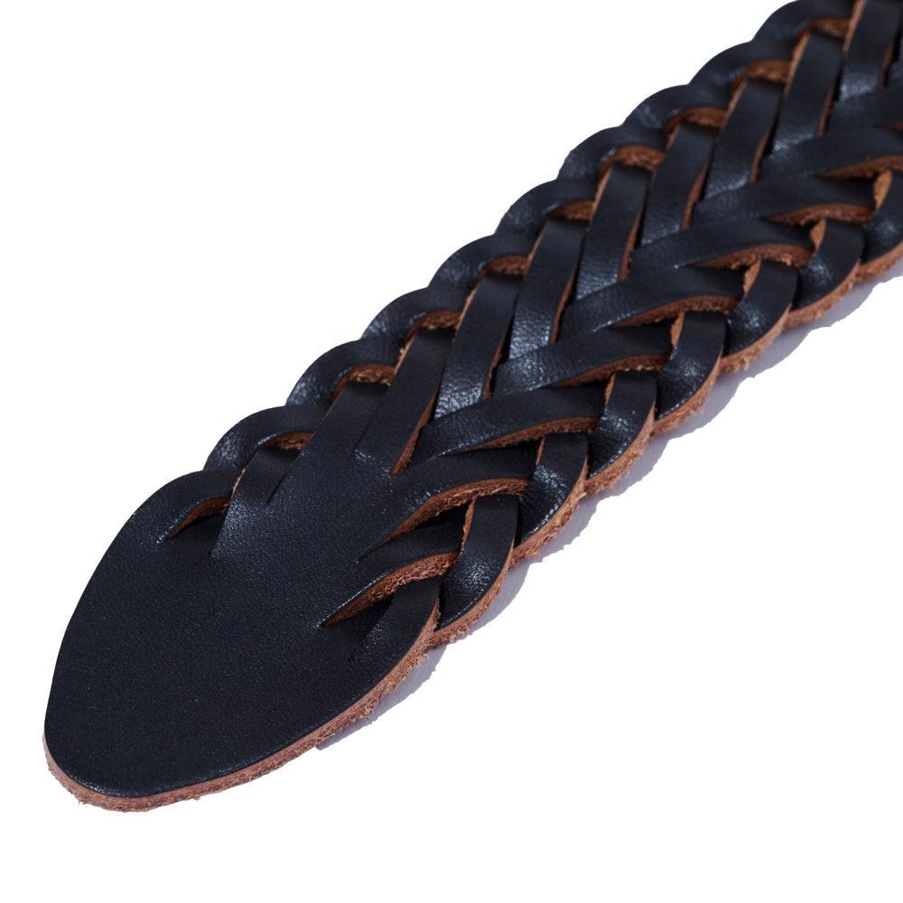 Vintage Works Leather Mesh Belt Black-Belt-Clutch Cafe