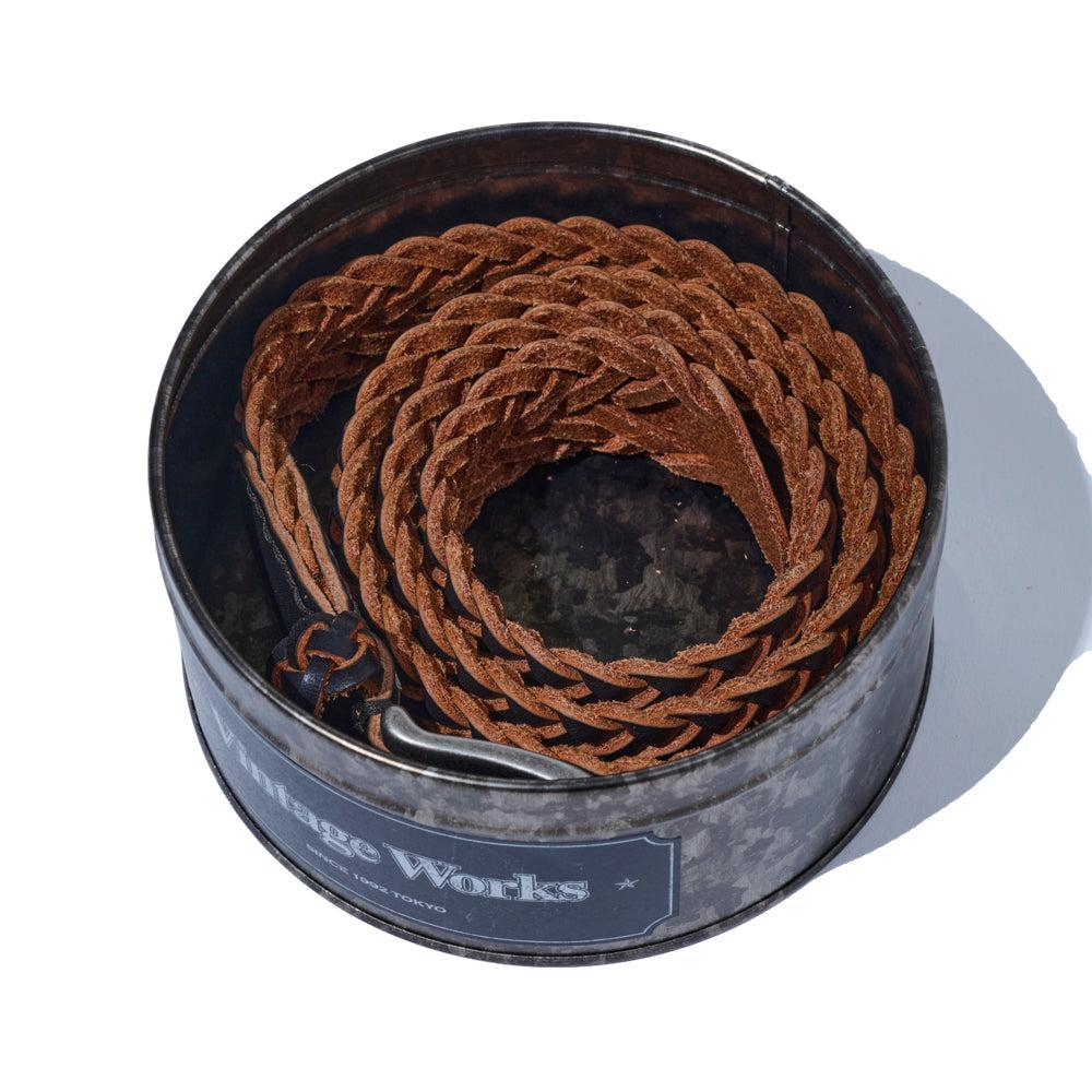 Vintage Works Leather Mesh Belt Black-Belt-Clutch Cafe