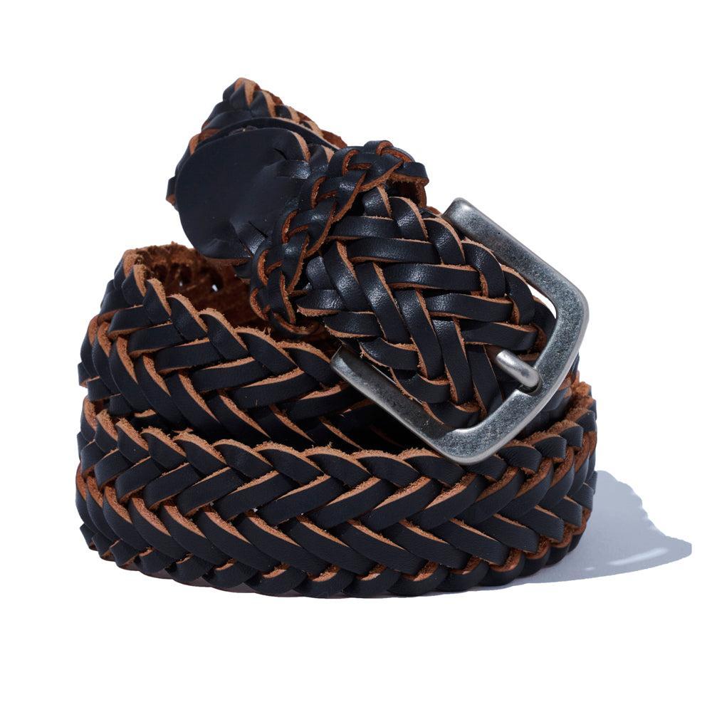 Vintage Works Leather Mesh Belt Black-Belt-Clutch Cafe