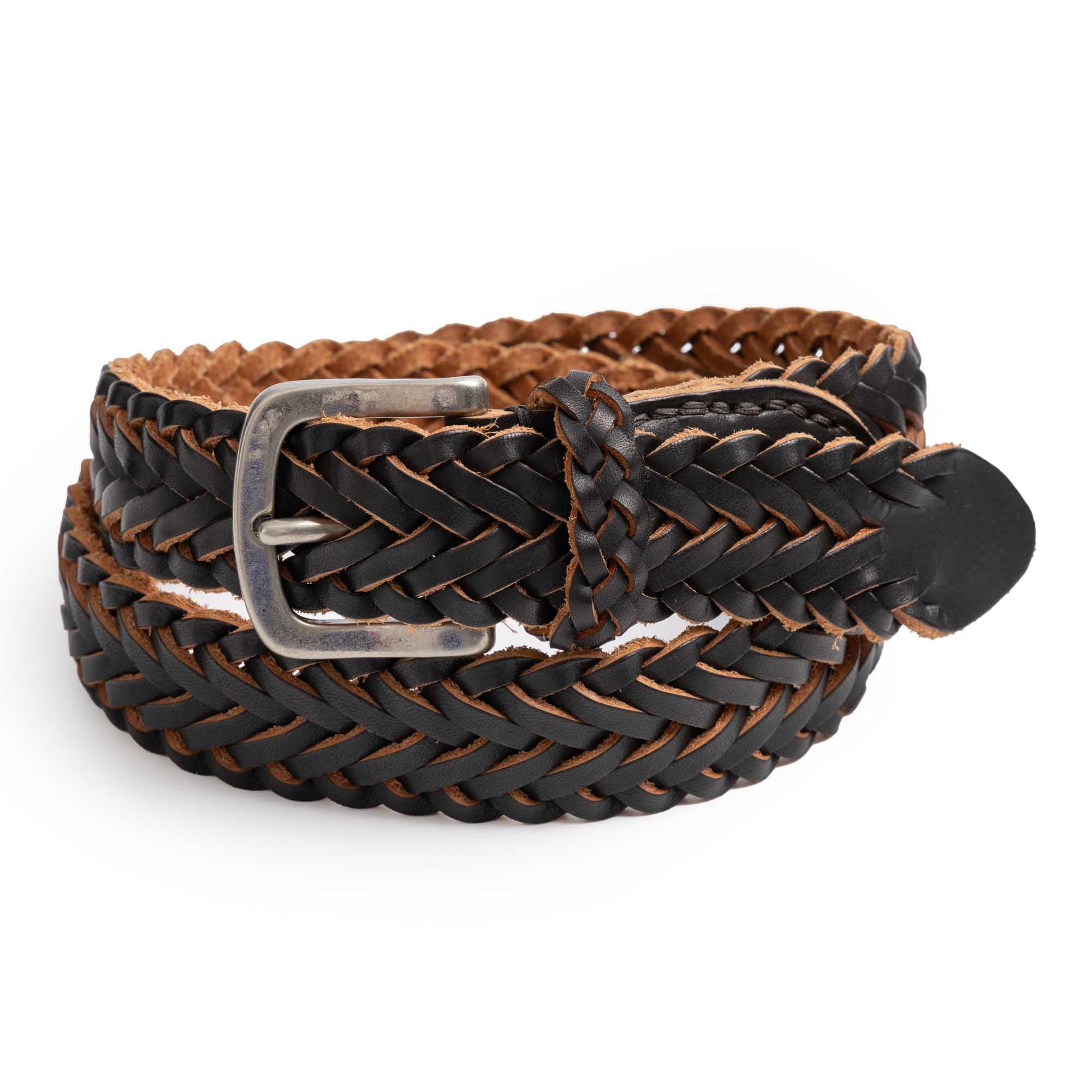 Vintage Works Leather Mesh Belt Black-BeltVintage Works Leather Mesh Belt Black-Clutch Cafe