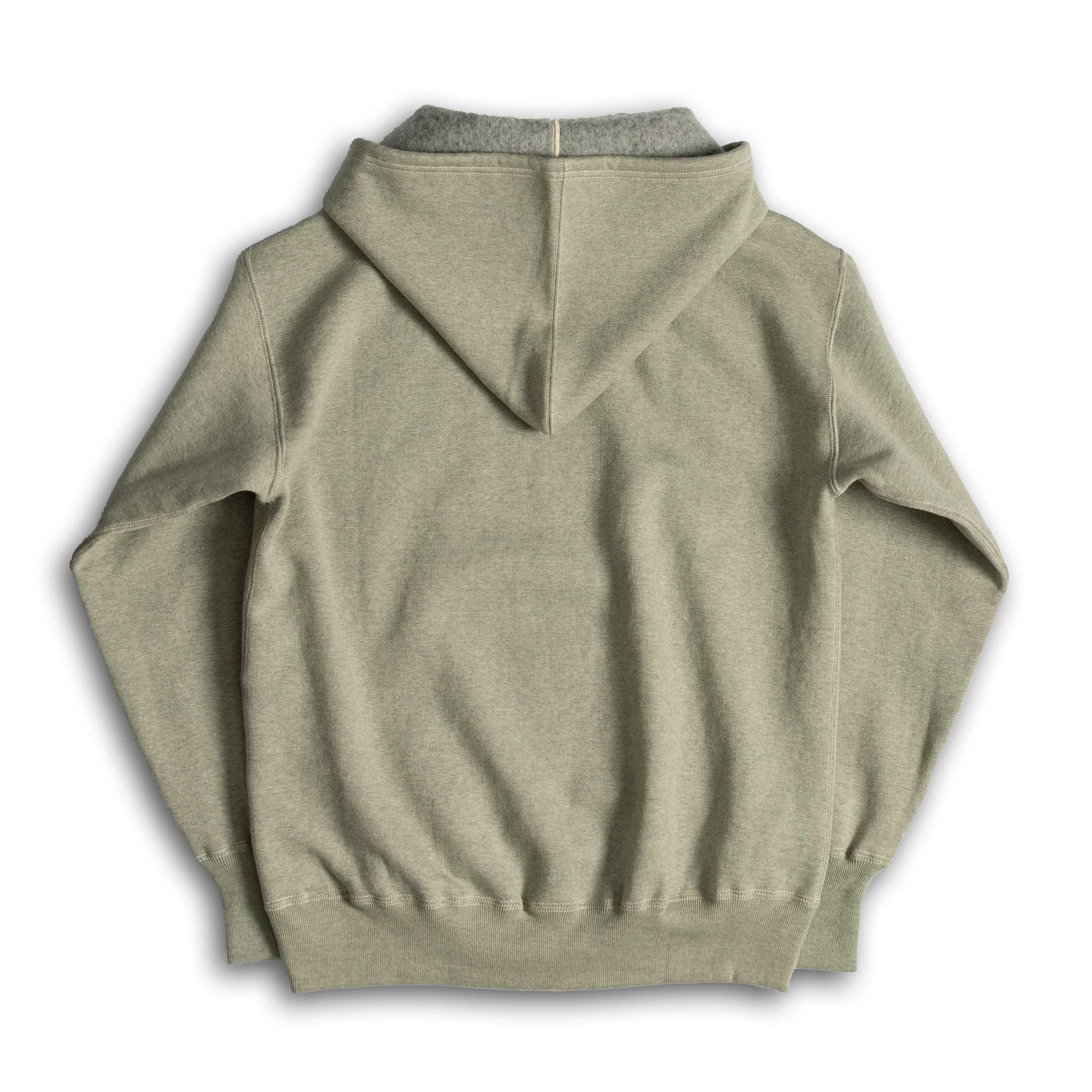 John Gluckow Back-Panel Afterhood Heather Green-Hooded Sweatshirt-Clutch Cafe