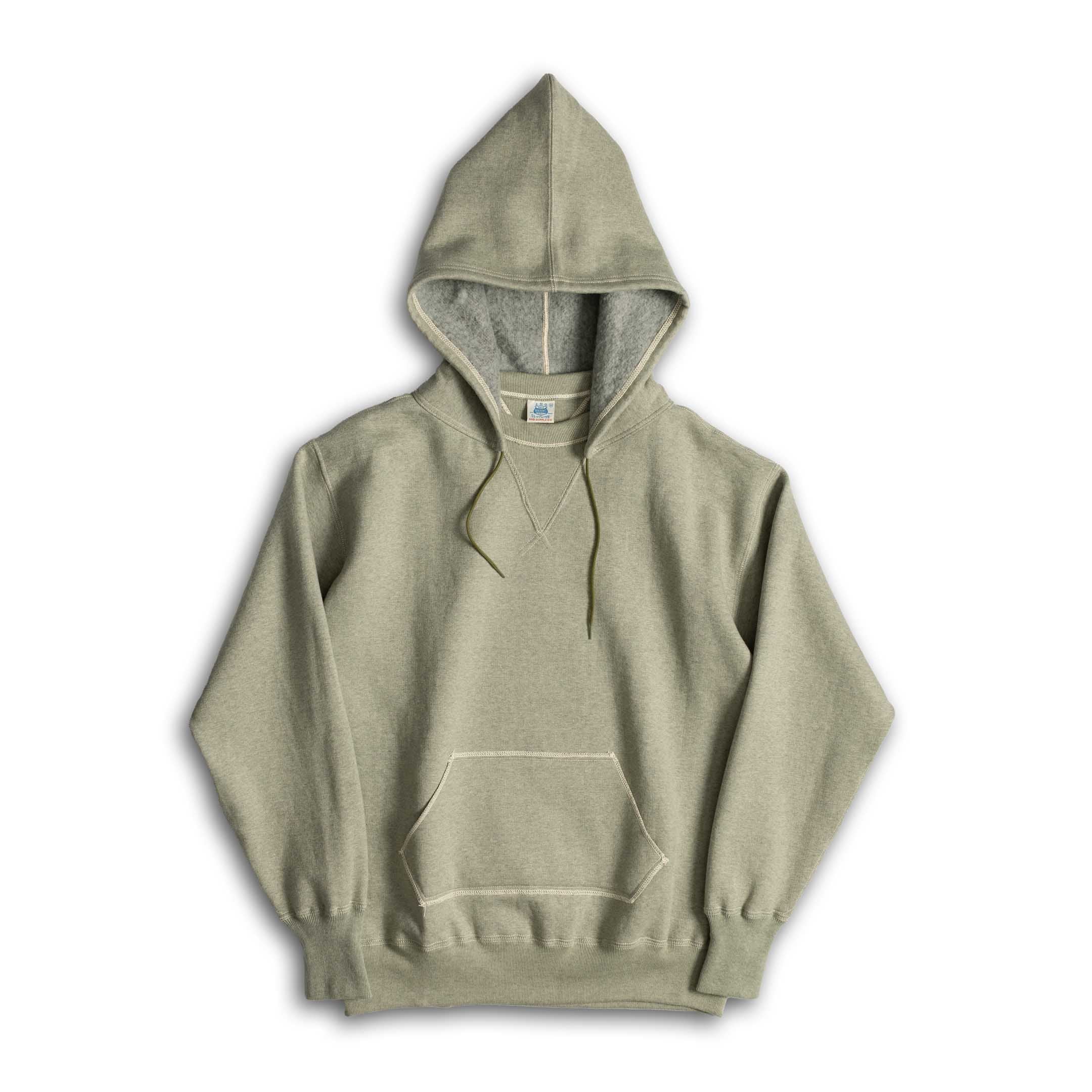 John Gluckow Back-Panel Afterhood Heather Green-Hooded Sweatshirt-Clutch Cafe