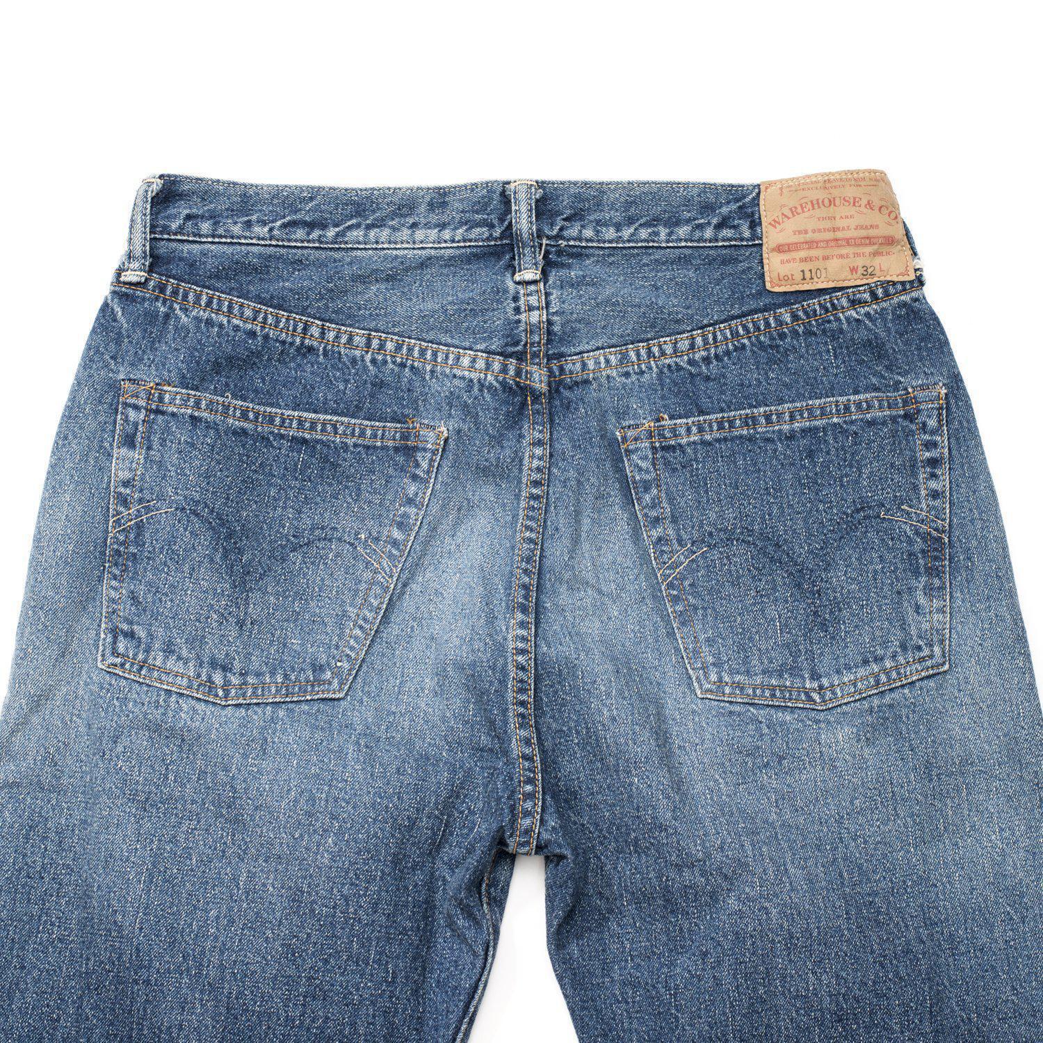 Warehouse & Co. Lot. 1101 Second Hand Series Used Wash Jean 12oz-Jeans-Clutch Cafe-selvage denim-selfedge denim