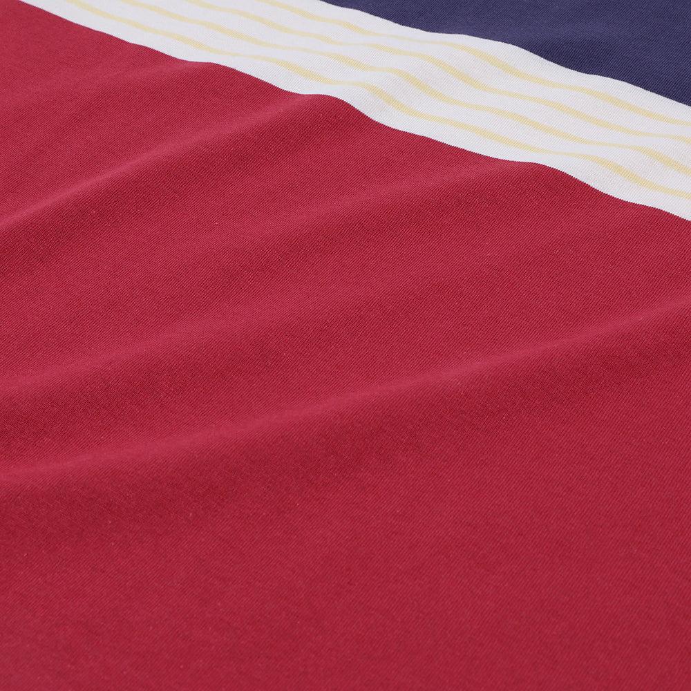 Warehouse & Co. Lot. 4112 Panel Border T-shirt Navy/Bordeaux-T-shirt-Clutch Cafe