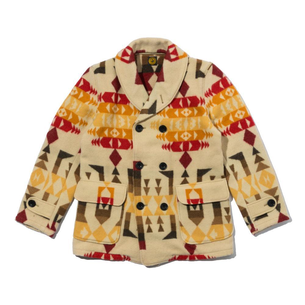 Warehouse & Co. X John Gluckow Blanket Pattern Mackinaw Coat Beige-Coat-Clutch Cafe