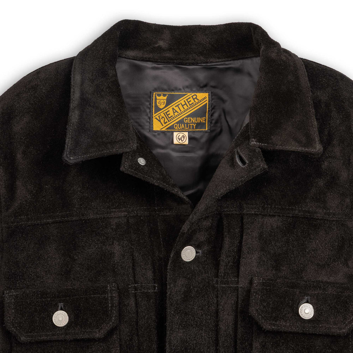Y'2 Leather TB-141 Steer Roughout 2nd Type Jean Jacket Black-Leather Jacket-Clutch Cafe