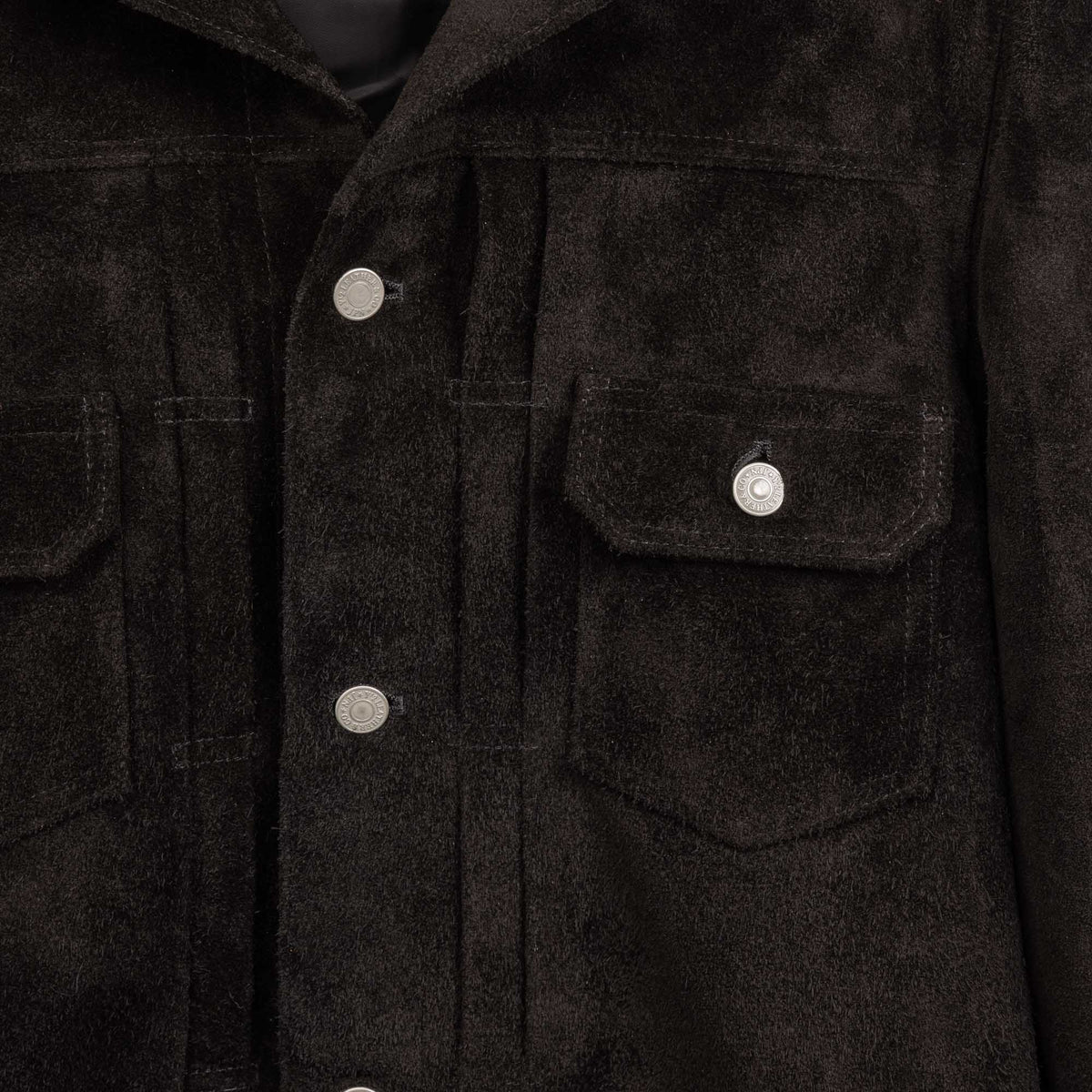 Y'2 Leather TB-141 Steer Roughout 2nd Type Jean Jacket Black-Leather Jacket-Clutch Cafe