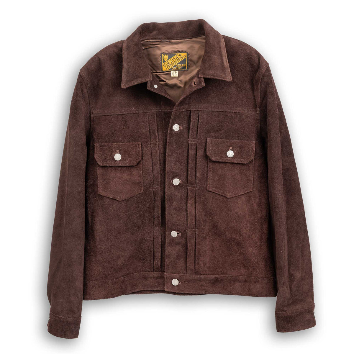 Y'2 Leather TB-141 Steer Roughout 2nd Type Jean Jacket Brown-Leather Jacket-Clutch Cafe