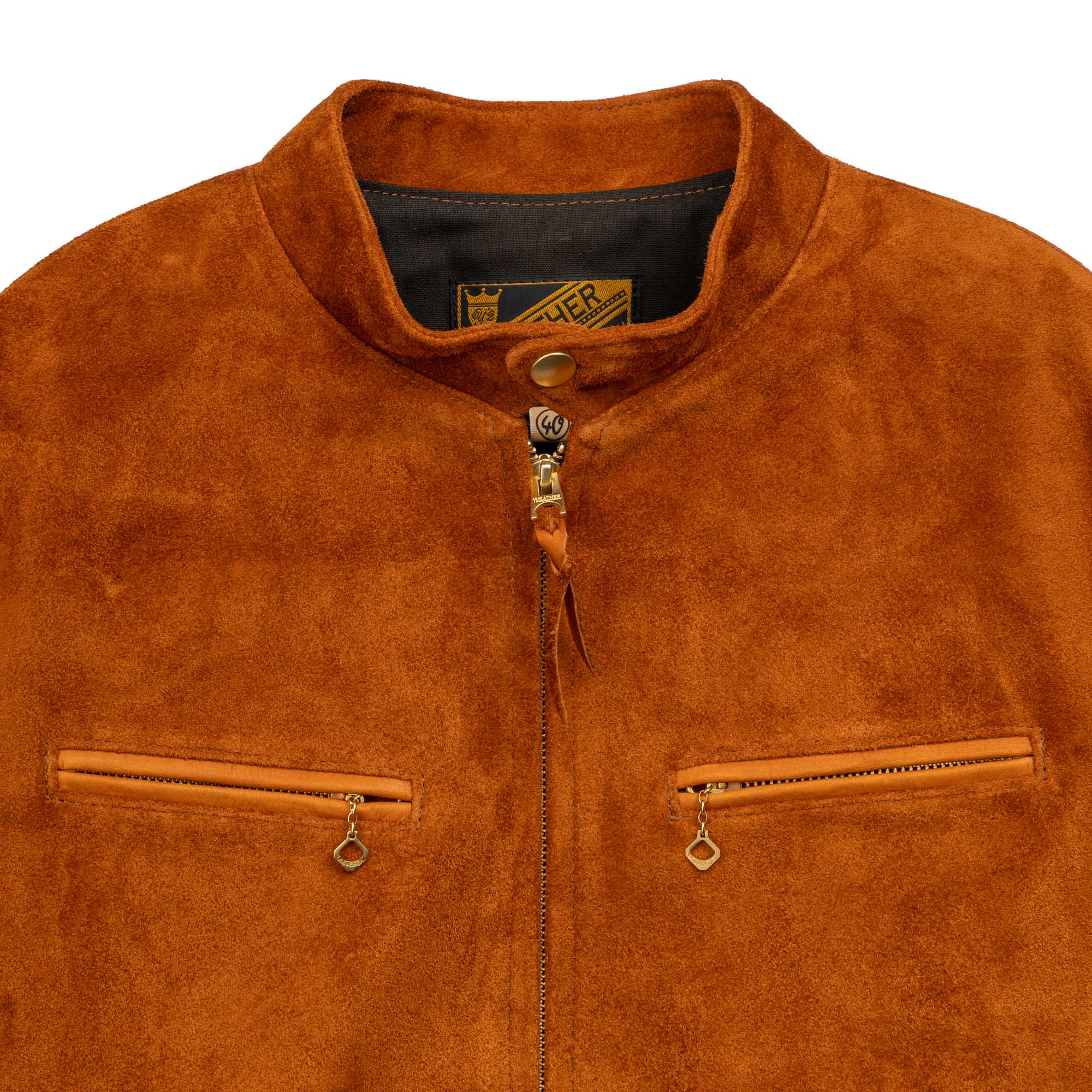 Y'2 Leather TR-64 Single Riders Jacket Steer Roughout Camel-Leather Jacket-Clutch Cafe