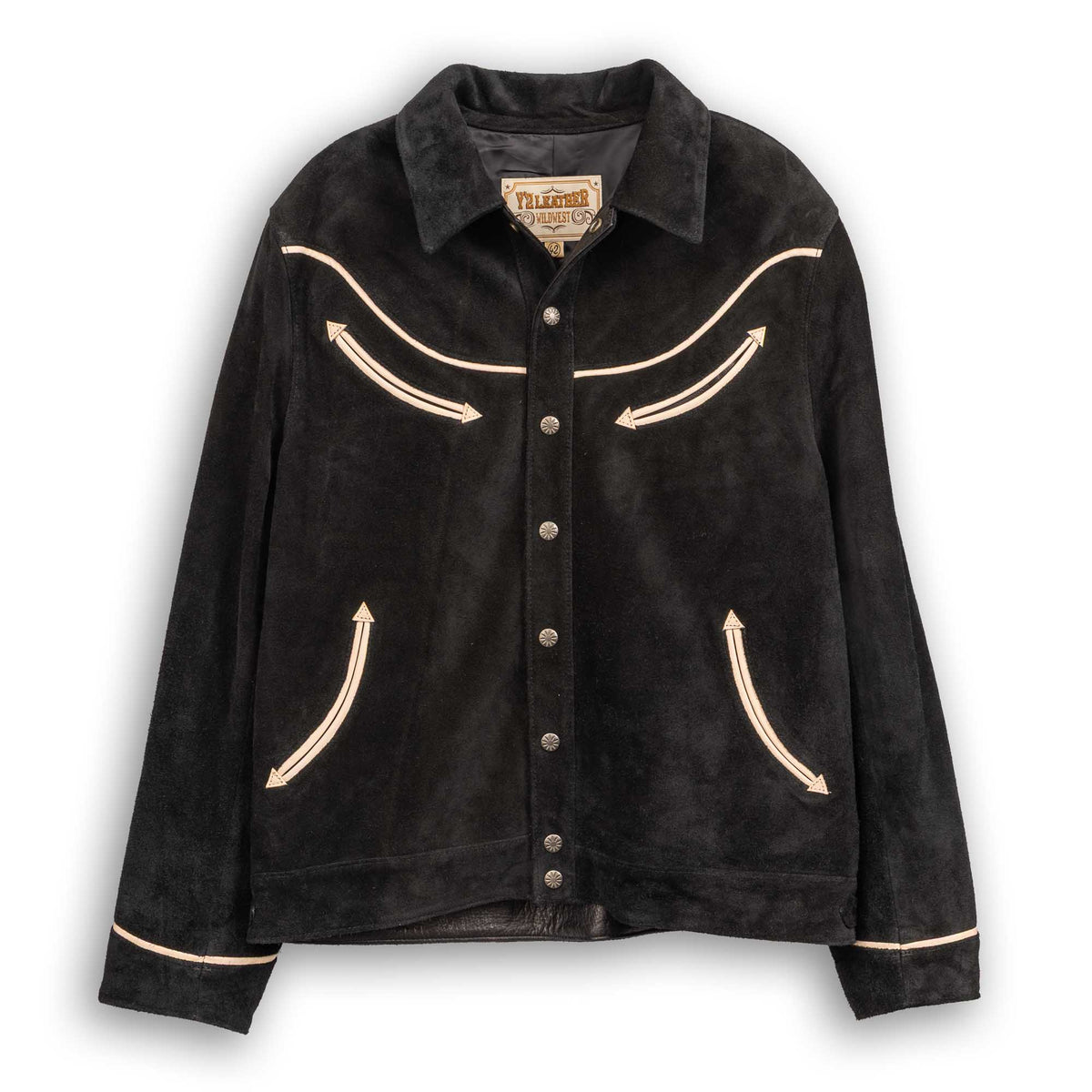 Y'2 Leather WJ-04 Steer Roughout Western Jacket Black-Leather Jacket-Clutch Cafe