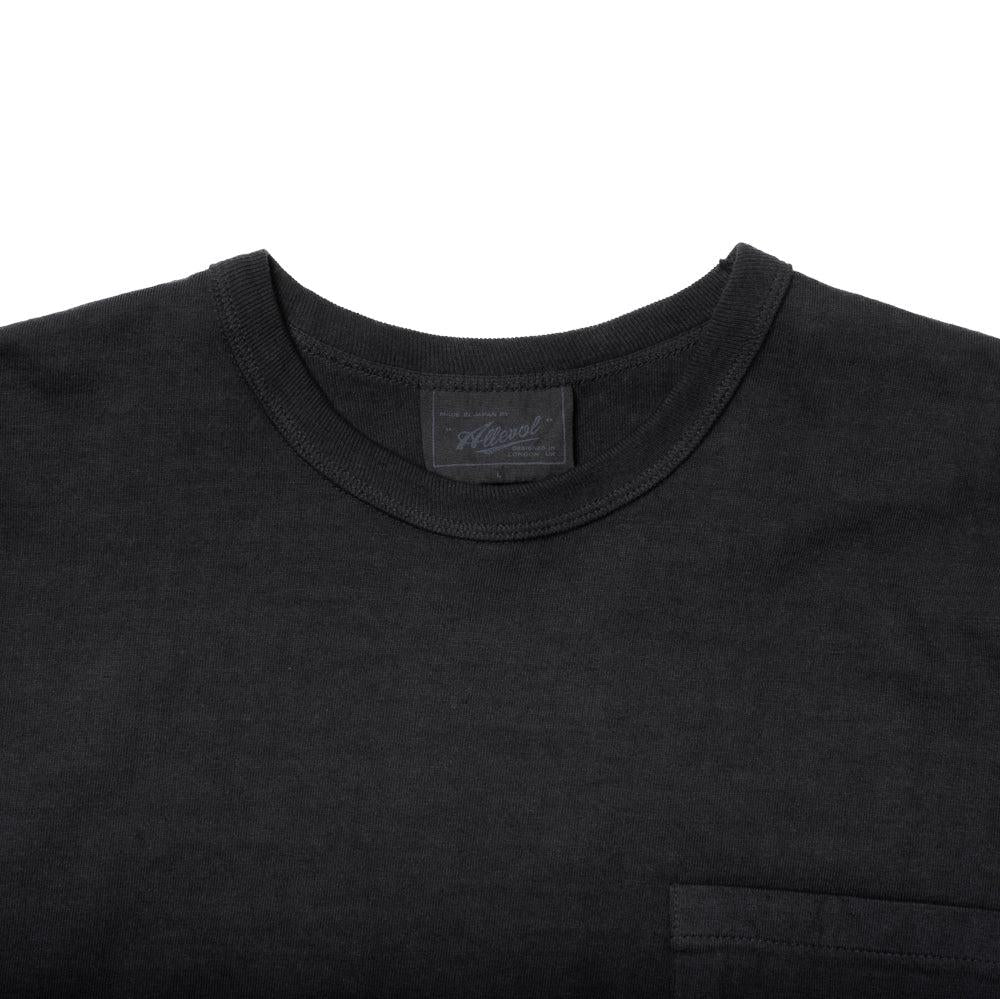 Allevol Heavy Duty Crew Neck Square Pocket L/S T-shirt Black-T-Shirt-Clutch Cafe