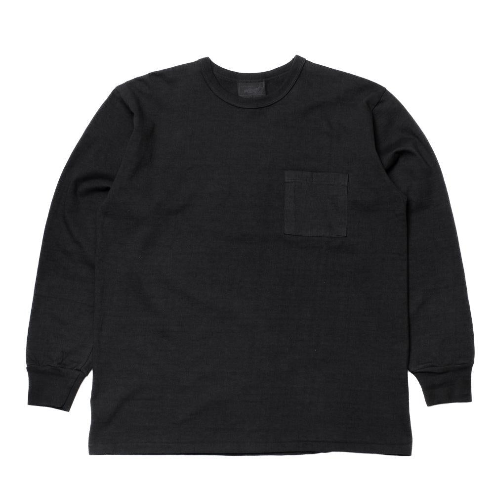 Allevol Heavy Duty Crew Neck Square Pocket L/S T-shirt Black-T-Shirt-Clutch Cafe