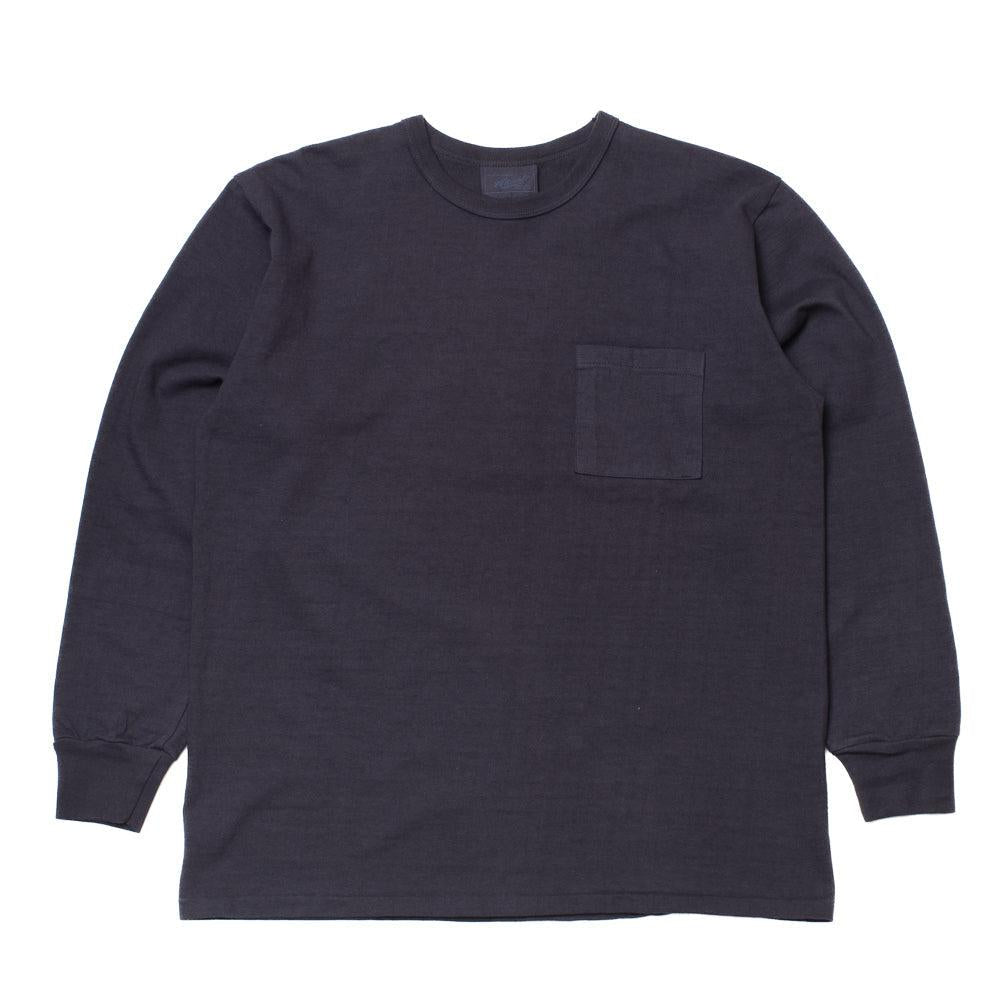 Allevol Heavy Duty Crew Neck Square Pocket L/S T-shirt Navy-T-Shirt-Clutch Cafe