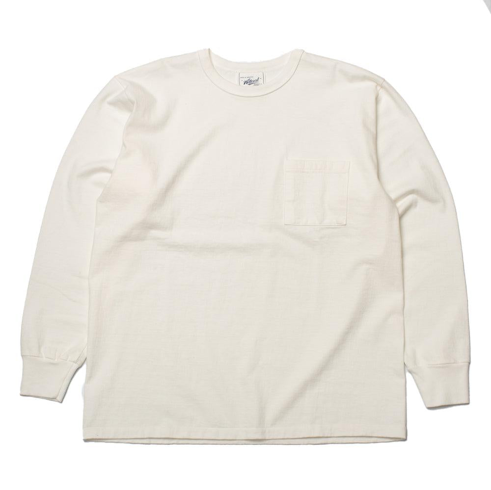 Allevol Heavy Duty Crew Neck Square Pocket L/S T-shirt White-T-Shirt-Clutch Cafe