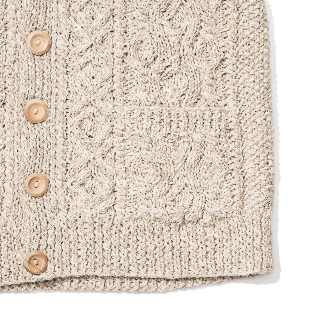 Allevol 3A Lumber Cardigan Linen/ Cotton Natural-Cardigan-Clutch Cafe