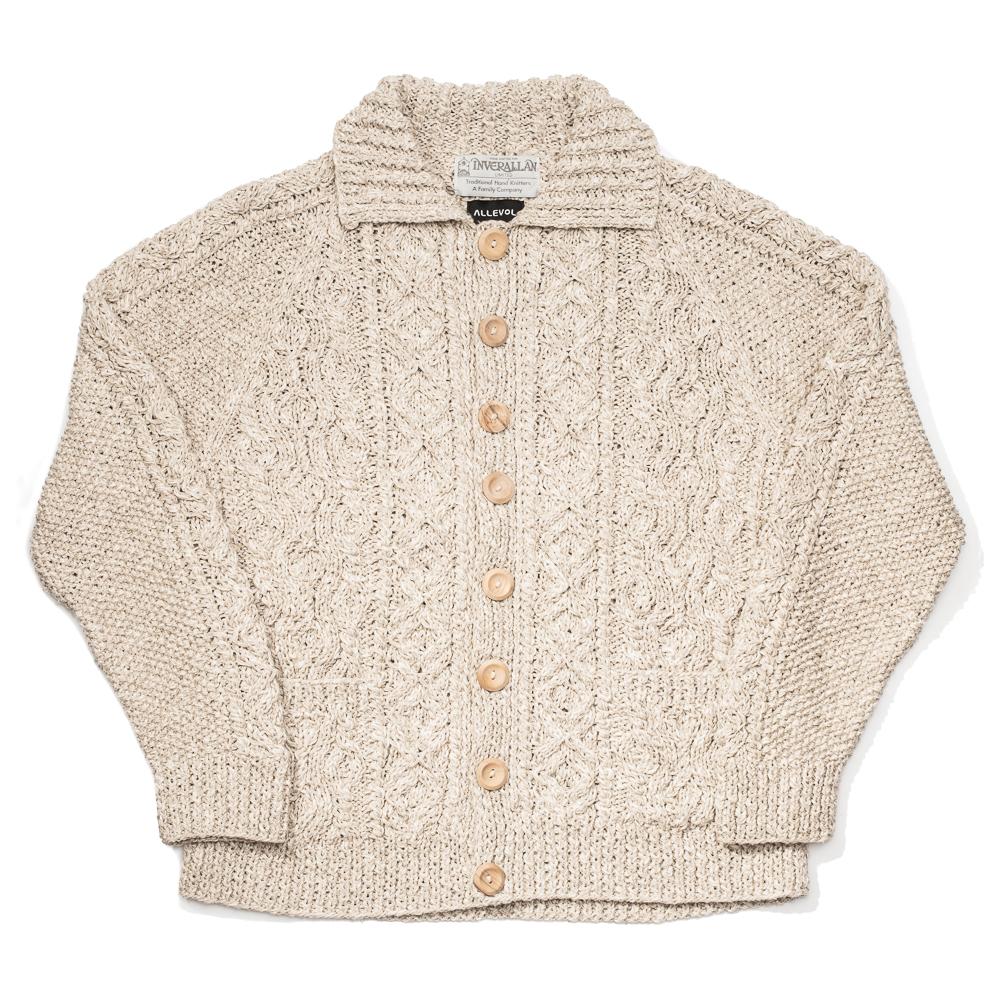 Allevol 3A Lumber Cardigan Linen/ Cotton Natural-Cardigan-Clutch Cafe