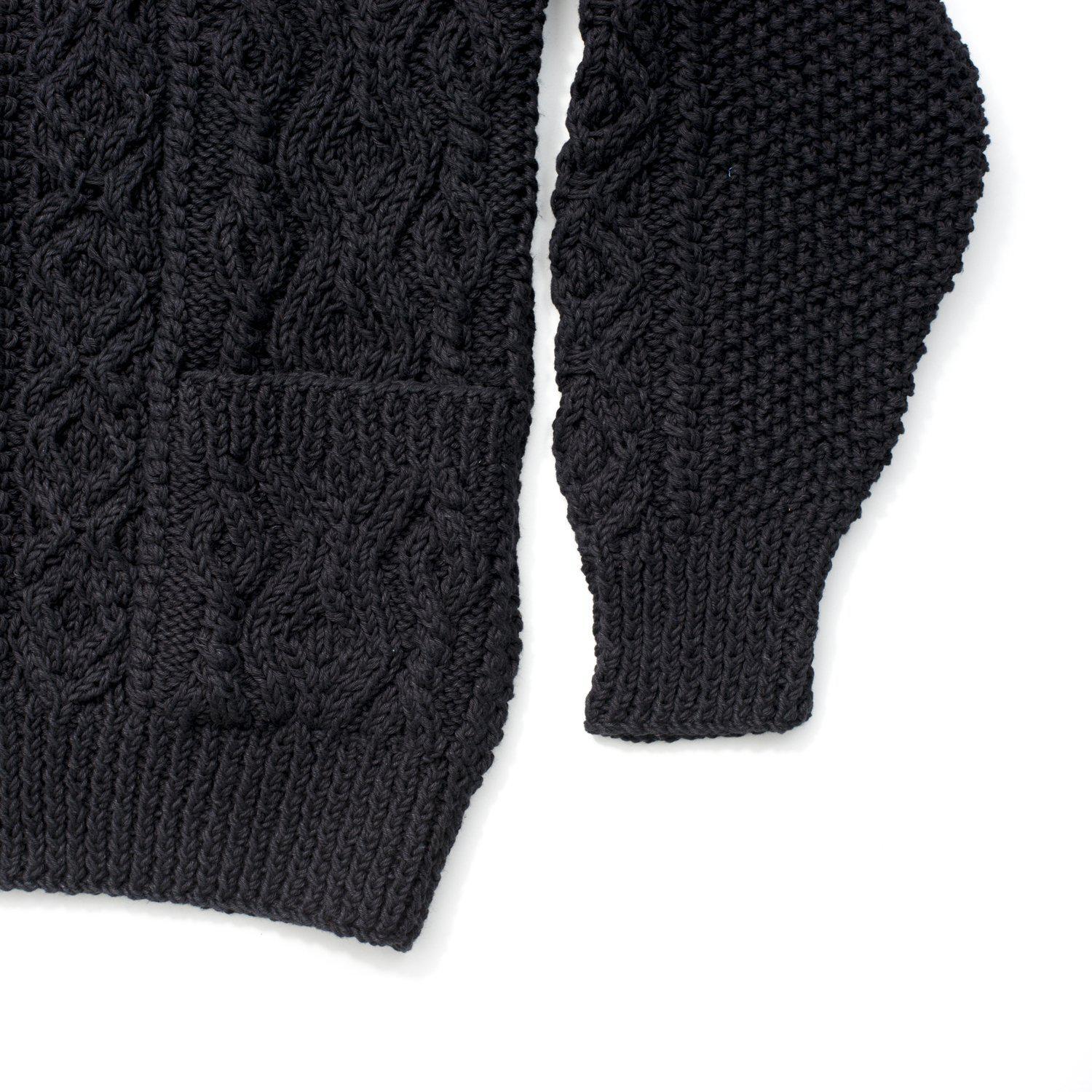 Allevol x Inverallan Cable Knit Cardigan 3A Black, Clutch Cafe London
