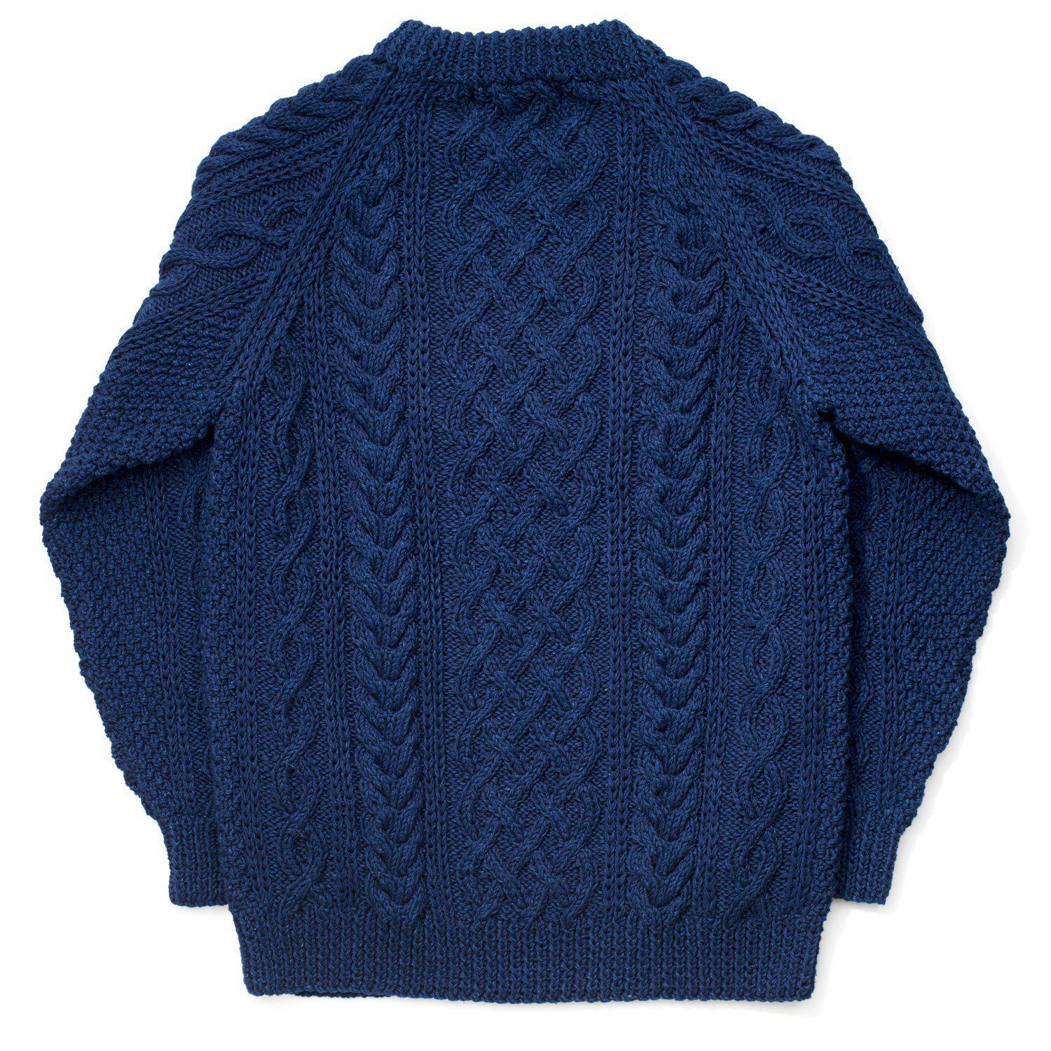Allevol x Inverallan Cable Knit Crew 1A Indigo-Knitwear-Clutch Cafe