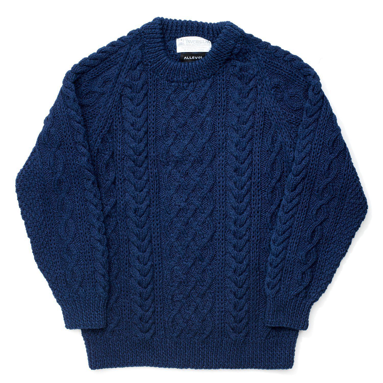 Allevol x Inverallan Cable Knit Crew 1A Indigo-Knitwear-Clutch Cafe