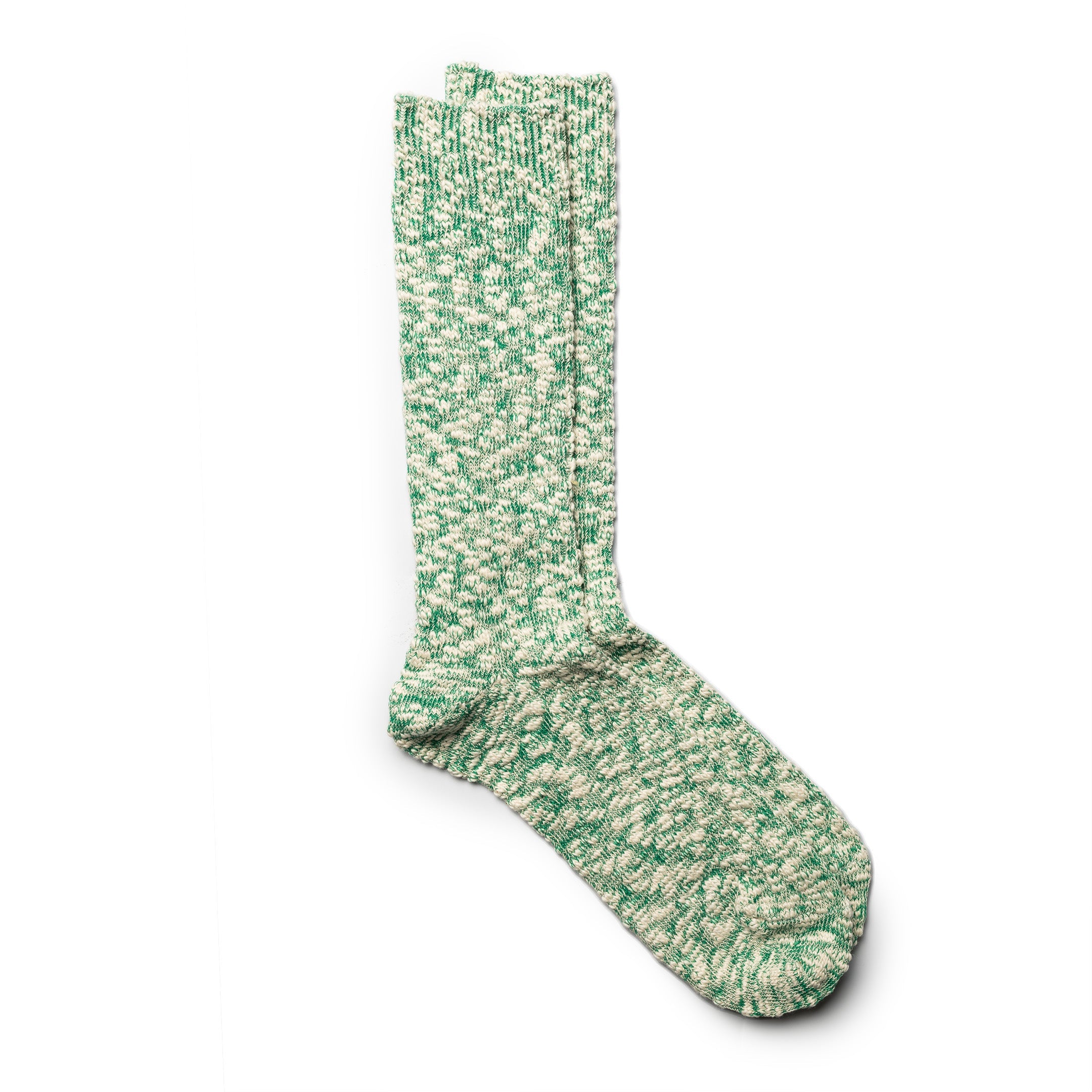 Anonymous Ism Light Slub Crew Sock Green Melange-Socks-Clutch Cafe