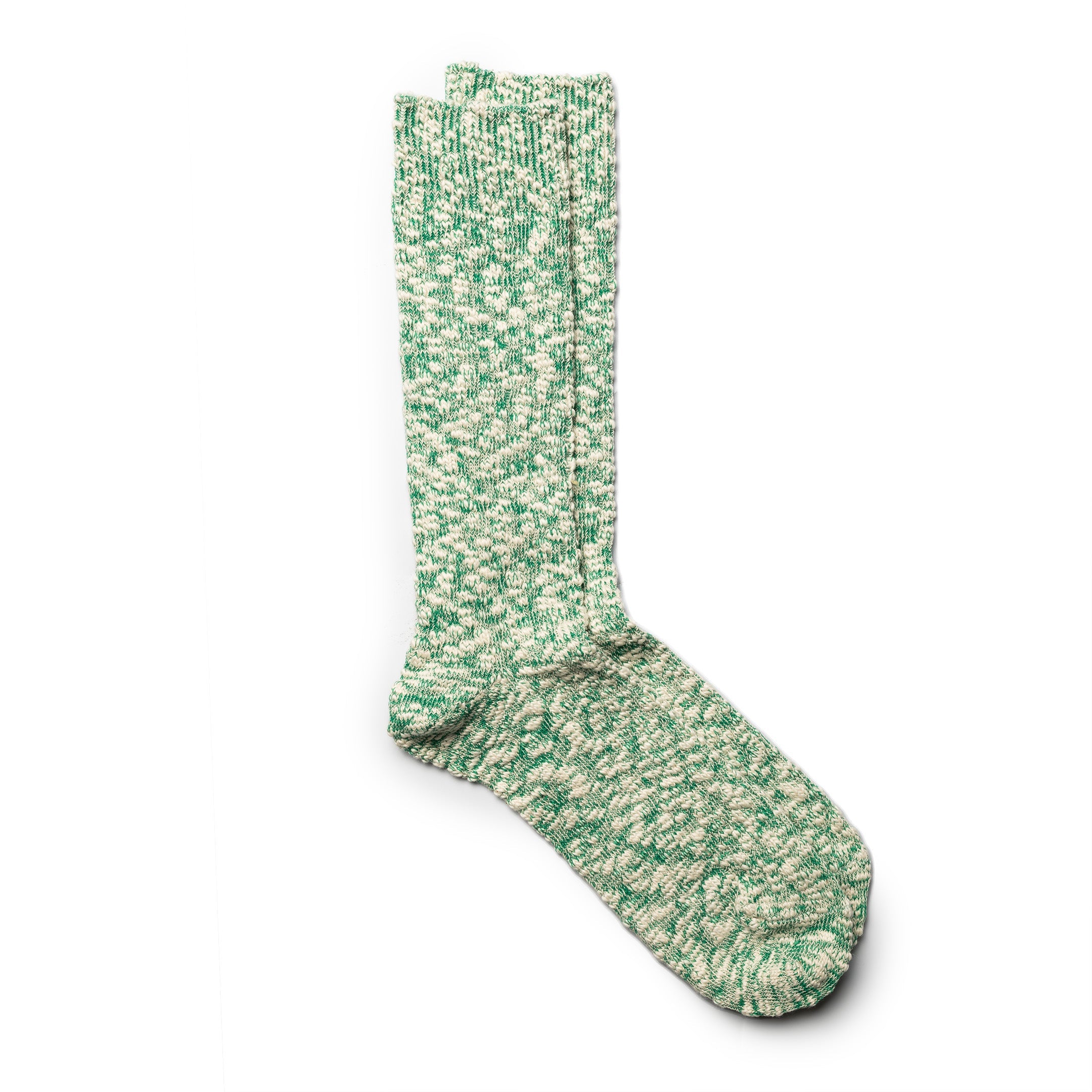 Anonymous Ism Light Slub Crew Sock Green Melange-Socks-Clutch Cafe