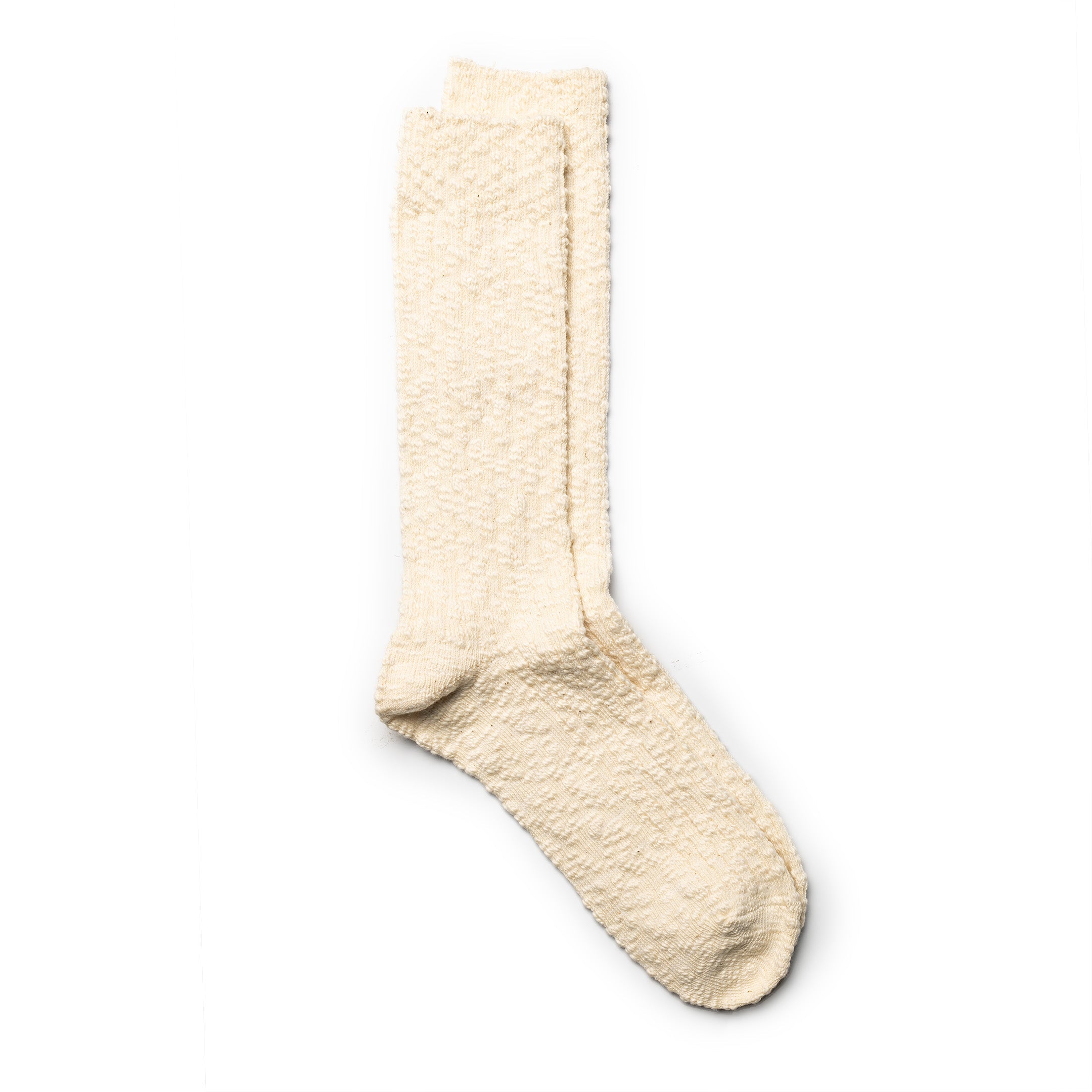 Anonymous Ism Light Slub Crew Sock Ivory-Socks-Clutch Cafe