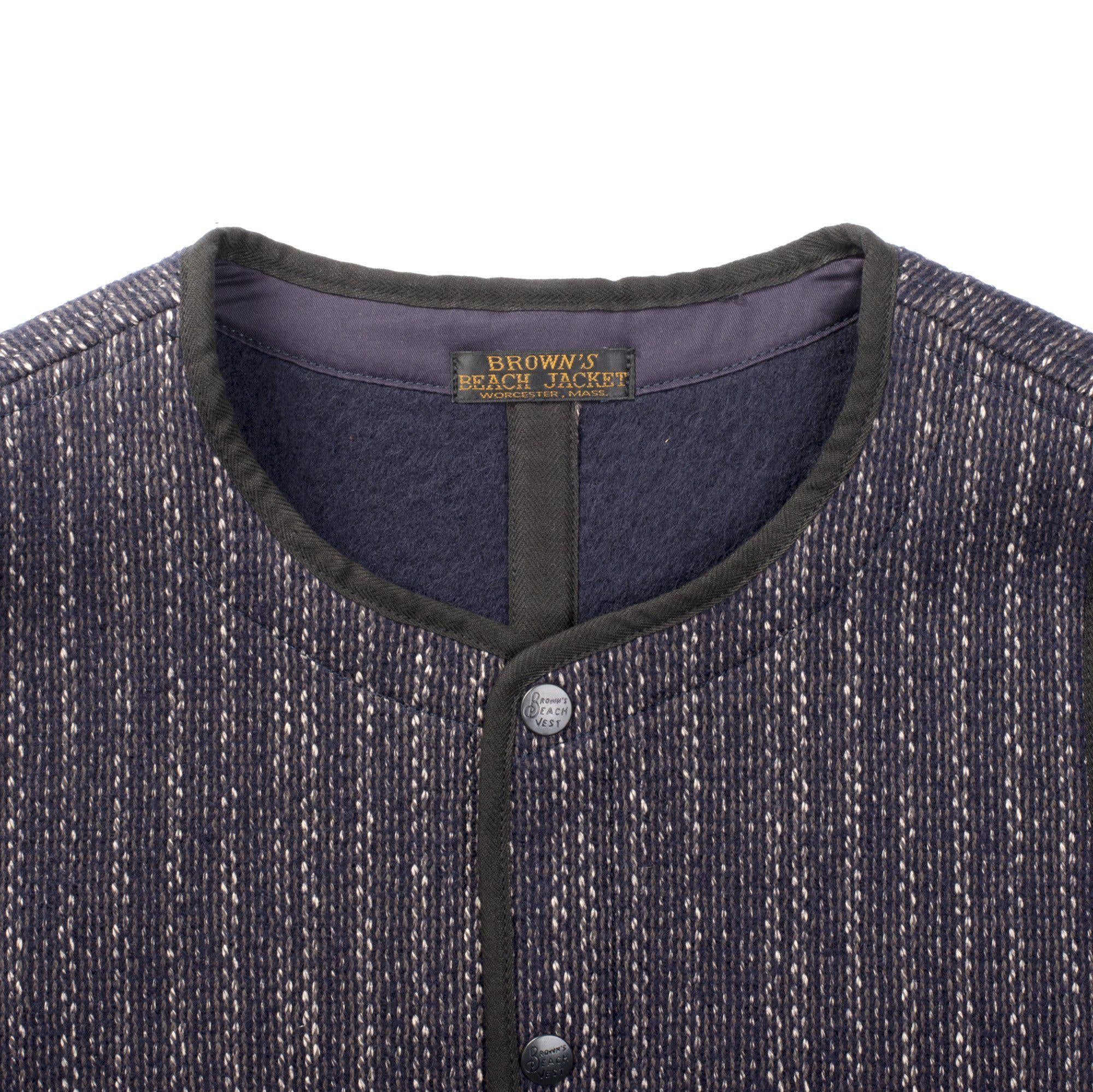 Browns Beach BBJ9-001 Early Vest Navy Stripe-Clutch Cafe-Clutch Cafe