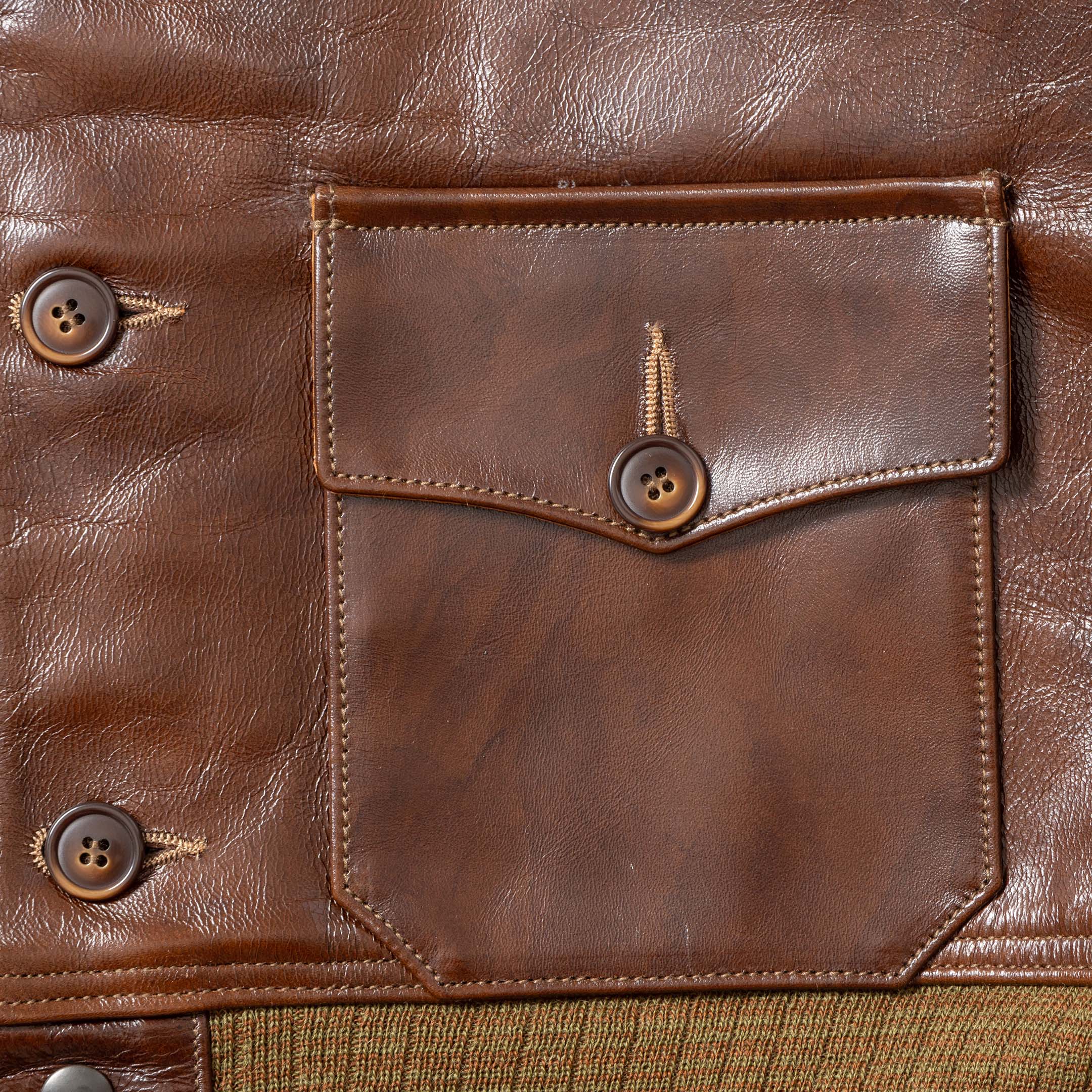 Buzz Rickson's A-1 No. 31-800P Seal Brown-Leather Jacket-Clutch Cafe