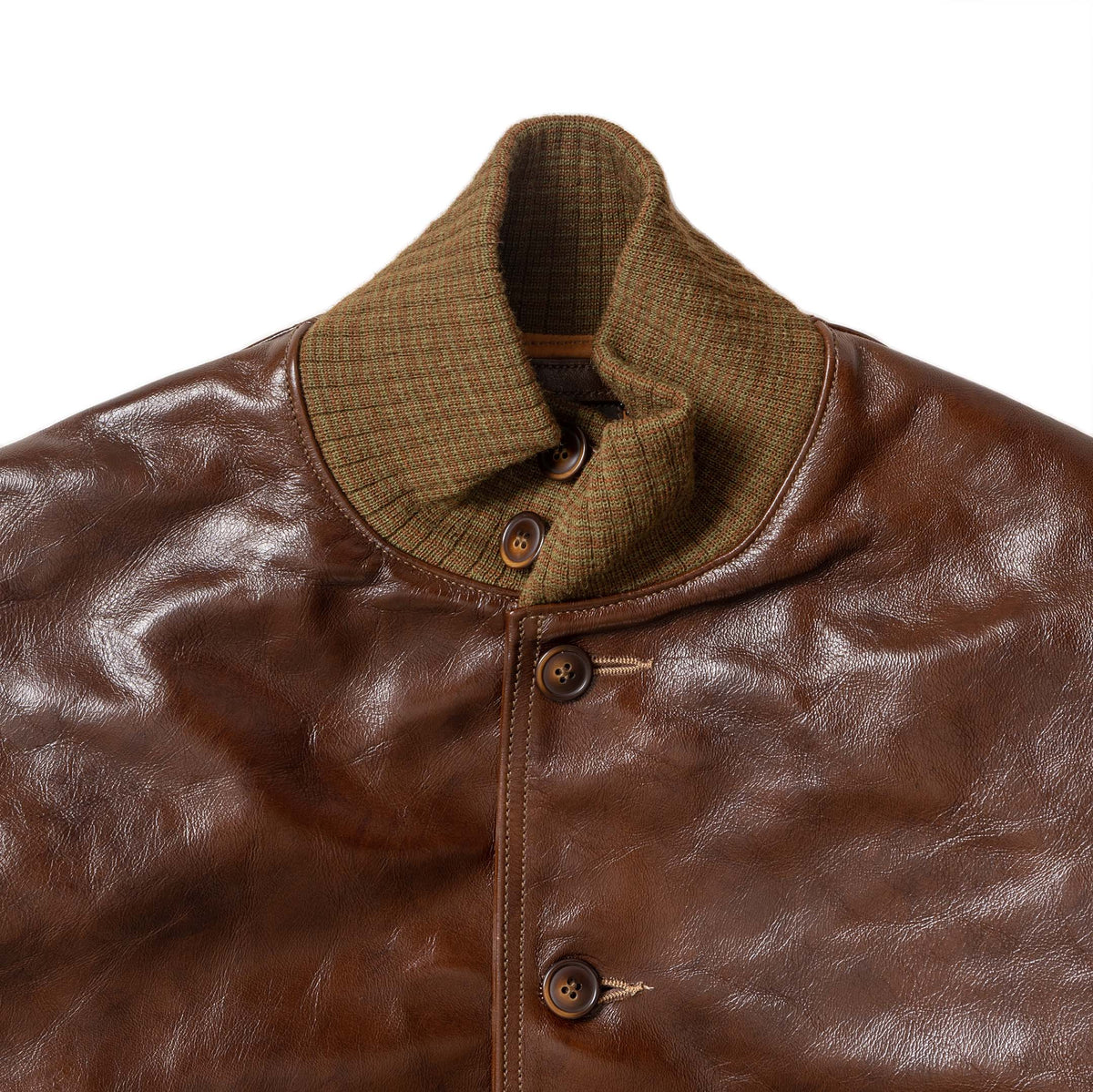 Buzz Rickson's A-1 No. 31-800P Seal Brown-Leather Jacket-Clutch Cafe