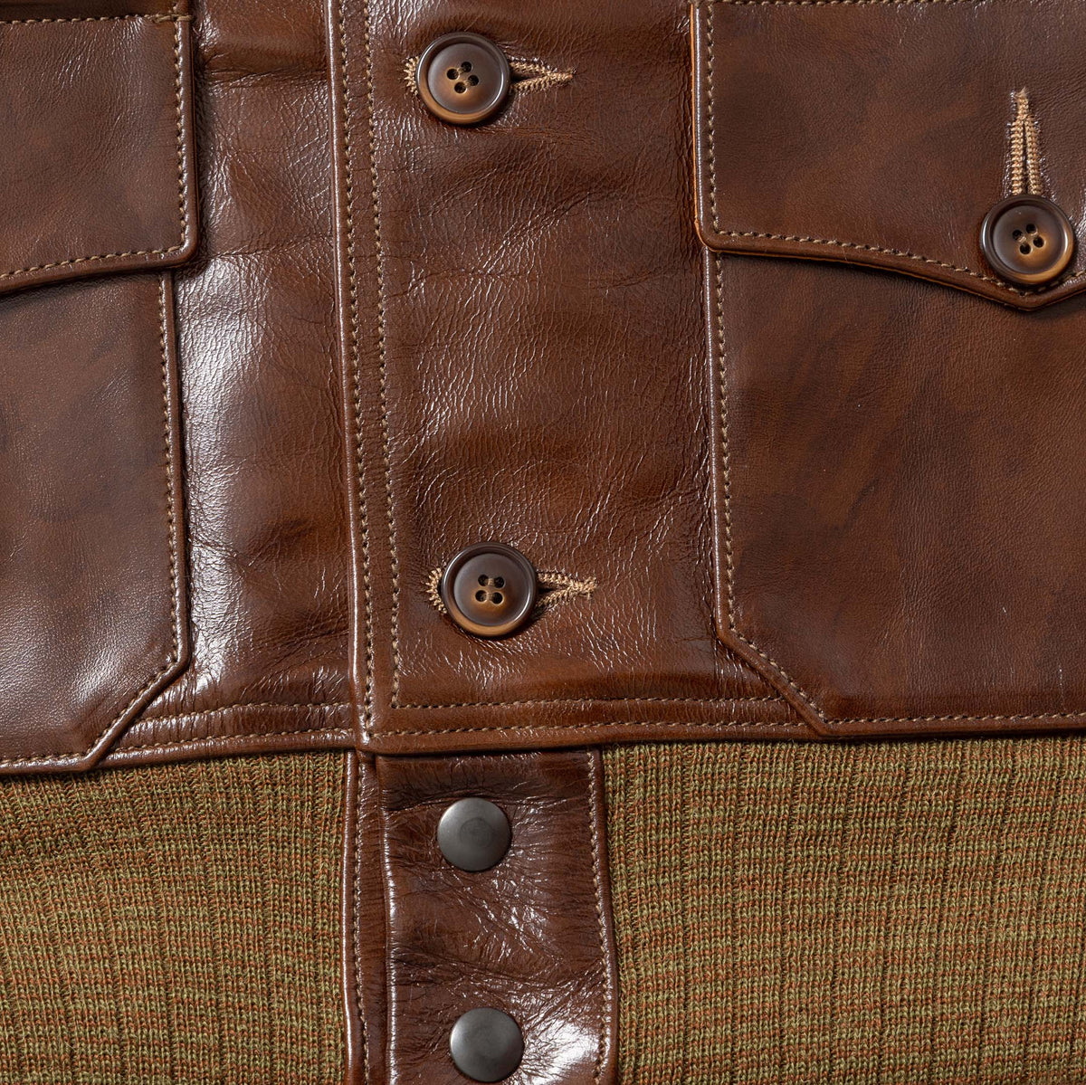 Buzz Rickson's A-1 No. 31-800P Seal Brown-Leather Jacket-Clutch Cafe