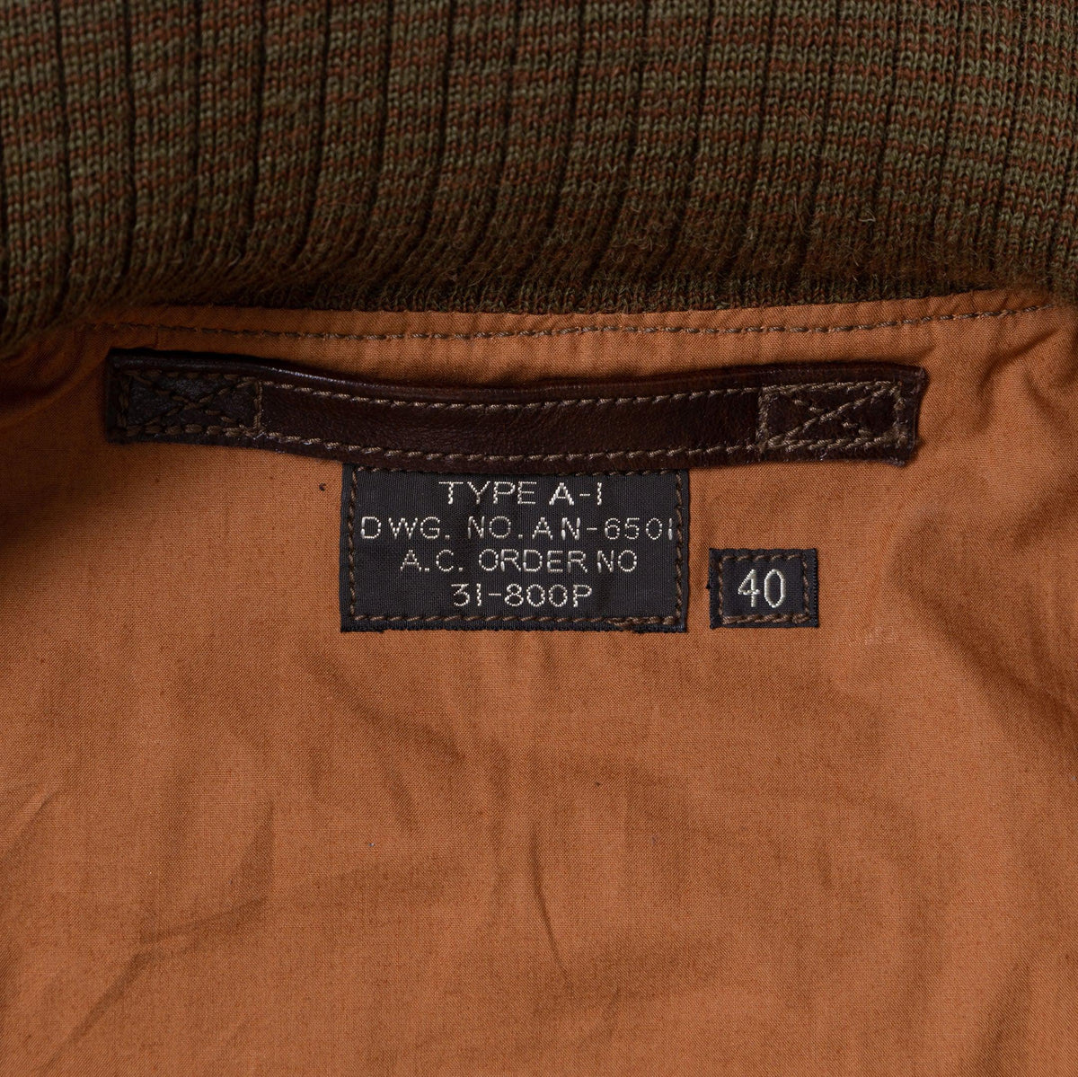 Buzz Rickson's A-1 No. 31-800P Seal Brown-Leather Jacket-Clutch Cafe