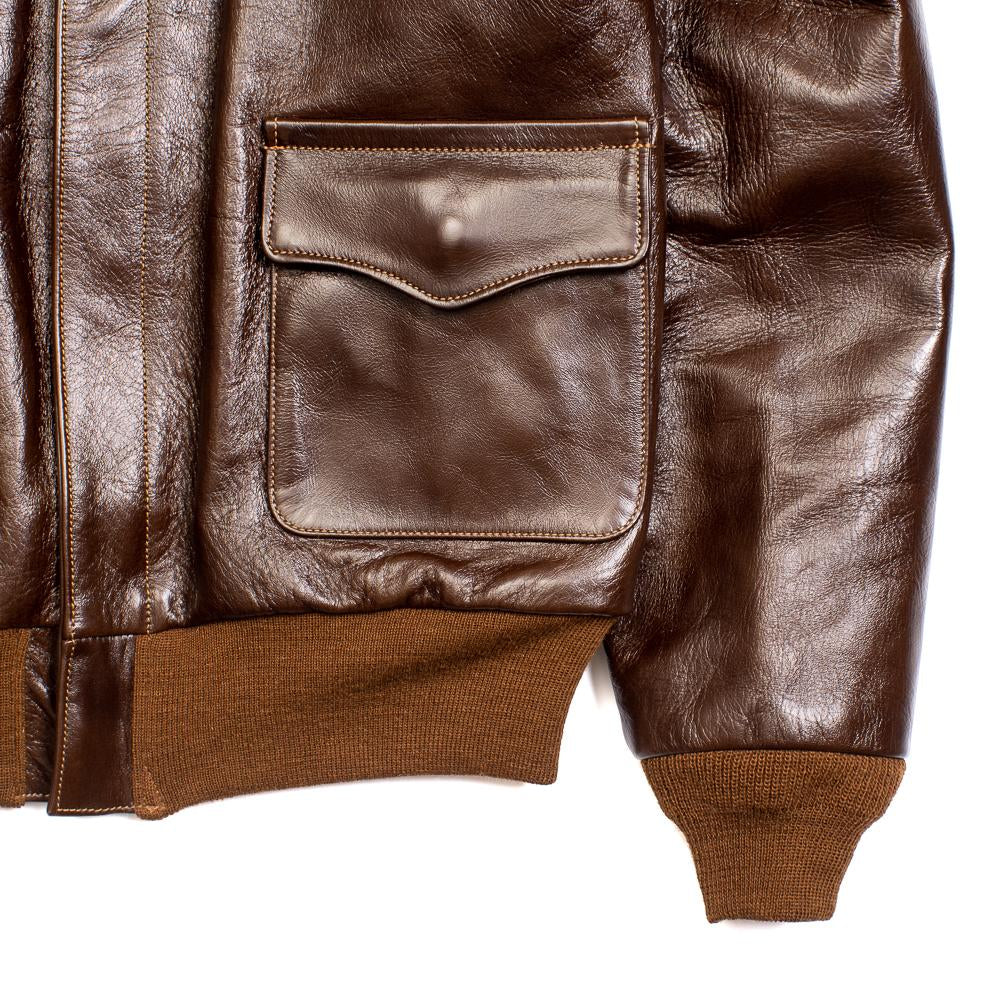 Buzz Rickson's Type A-2 Rough Wear 23380 No Stencil Leather Jacket Seal Brown-Leather Jacket-Clutch Cafe