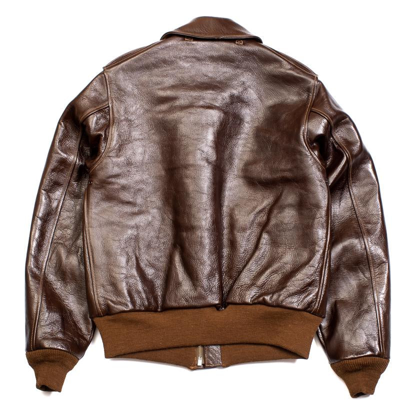 Buzz Rickson's Type A-2 Rough Wear 23380 No Stencil Leather Jacket Seal Brown-Leather Jacket-Clutch Cafe