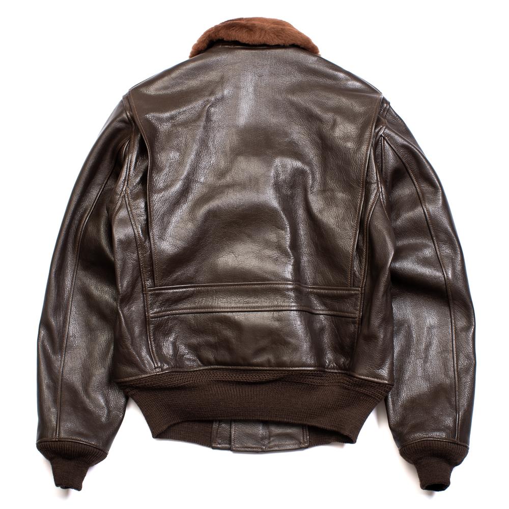 Buzz Rickson's Type G-1 Spec 55J-14 A.Pritzker Brown-Leather Jacket-Clutch Cafe