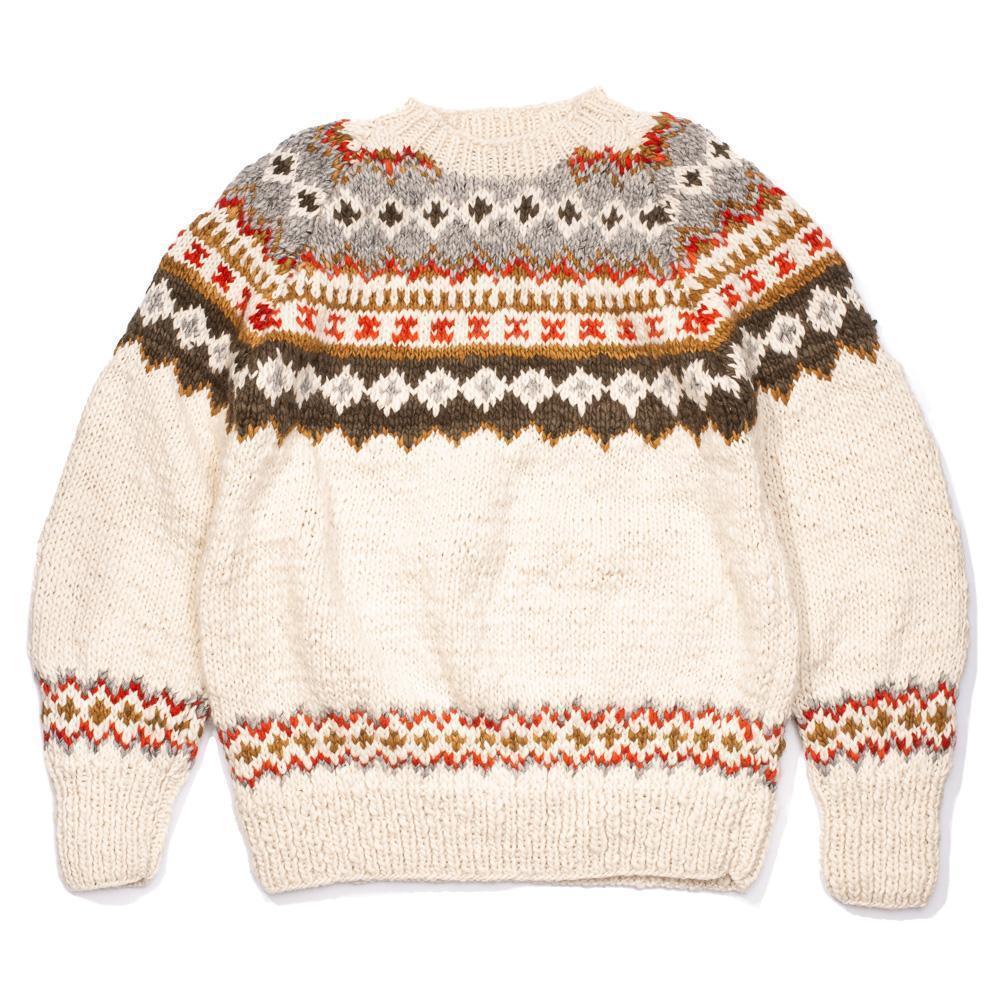 Chamula Fair Isle #3 Pullover Sweater Ivory-Knitwear-Clutch Cafe