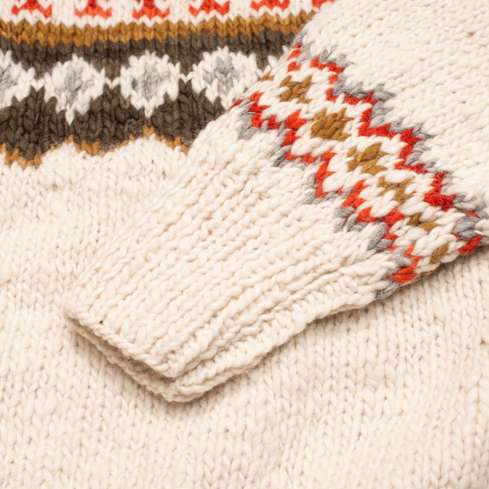 Chamula Fair Isle #3 Pullover Sweater Ivory-Knitwear-Clutch Cafe