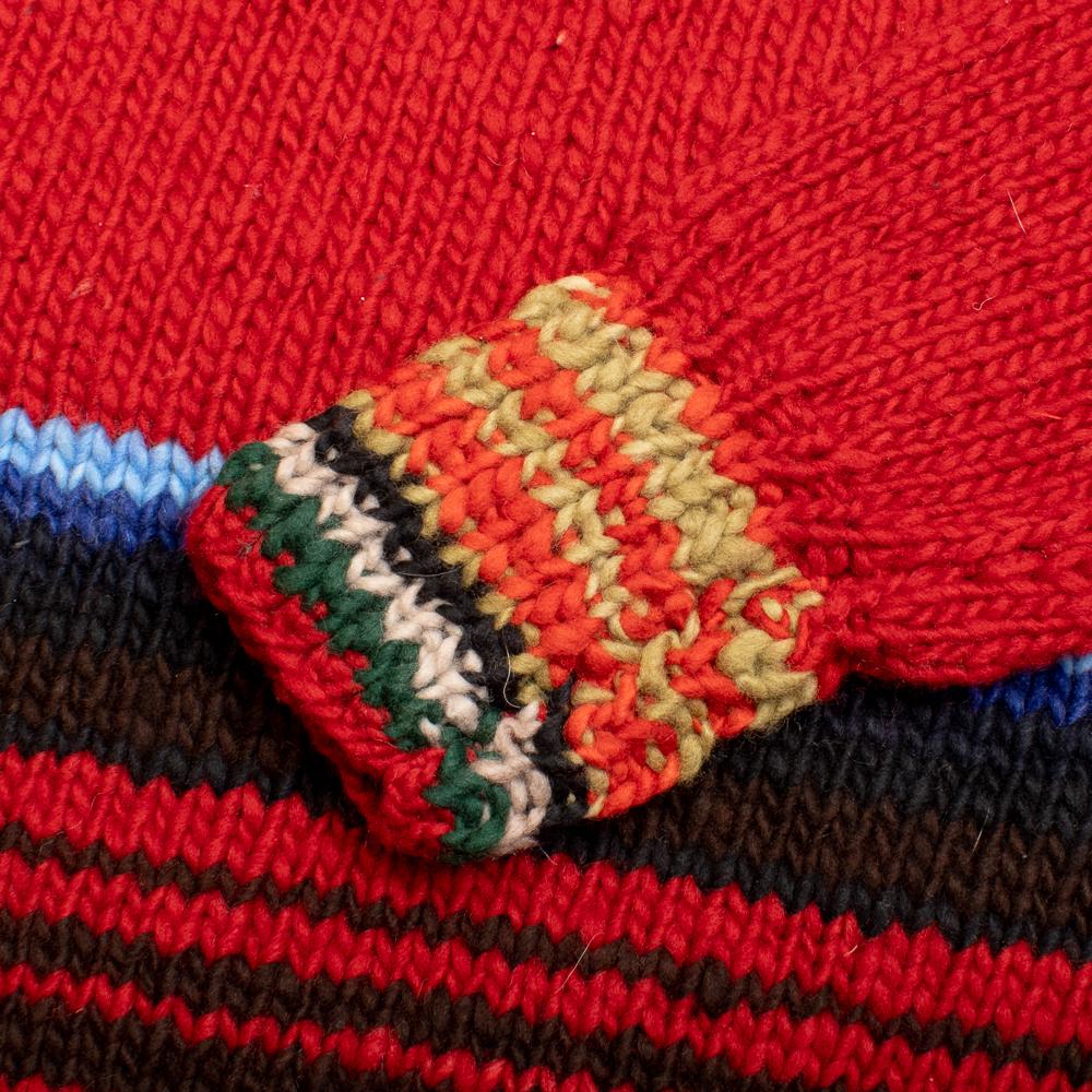 Chamula Serape Pullover Sweater Red-Knitwear-Clutch Cafe