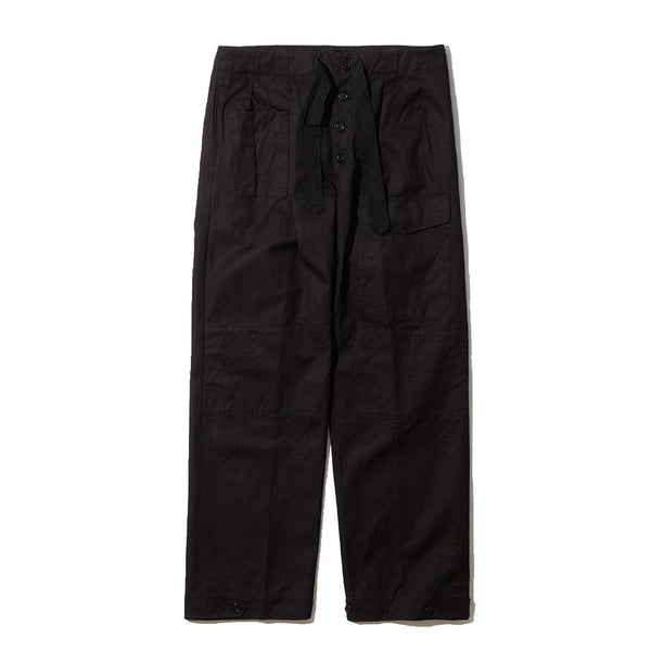 Coherence Tino Selvedge Yacht Canvas Trousers Black-Trousers-Clutch Cafe