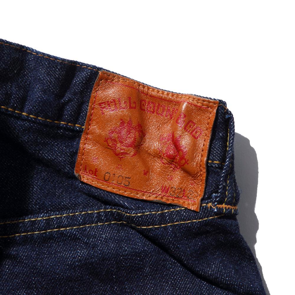 Full Count 0105W New Loose Straight Jean 13.7oz (One Wash)-Jeans-Clutch Cafe-selvage denim-selfedge denim