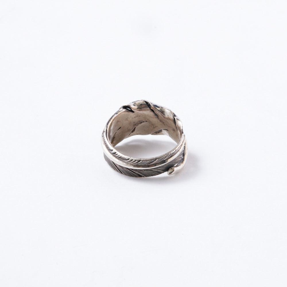Horizon Blue Middle Feather Ring 18 FR02-Jewelry-Clutch Cafe