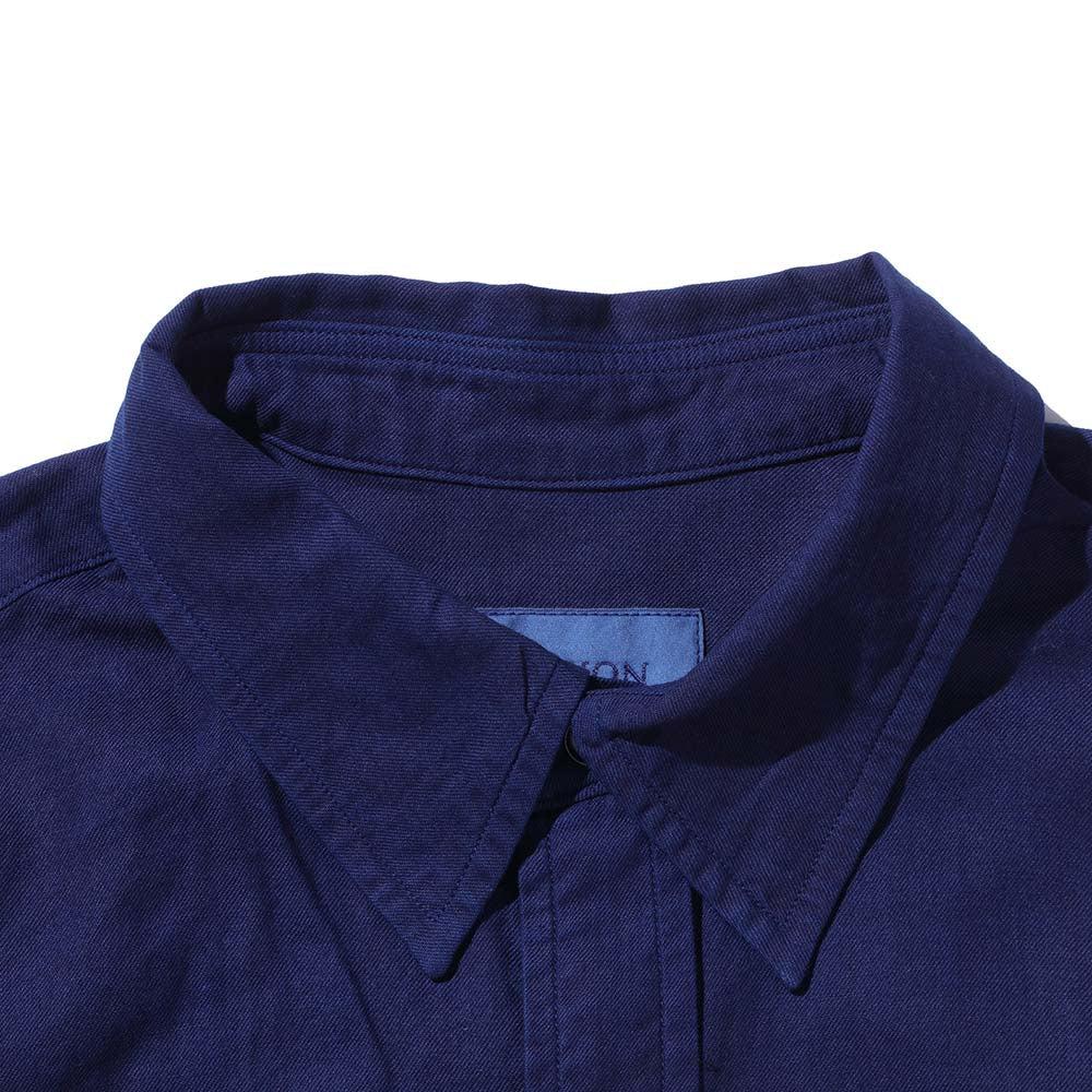 KUON Regular Collar Shirt Aizome Indigo Blue-Shirts & Tops-Clutch Cafe