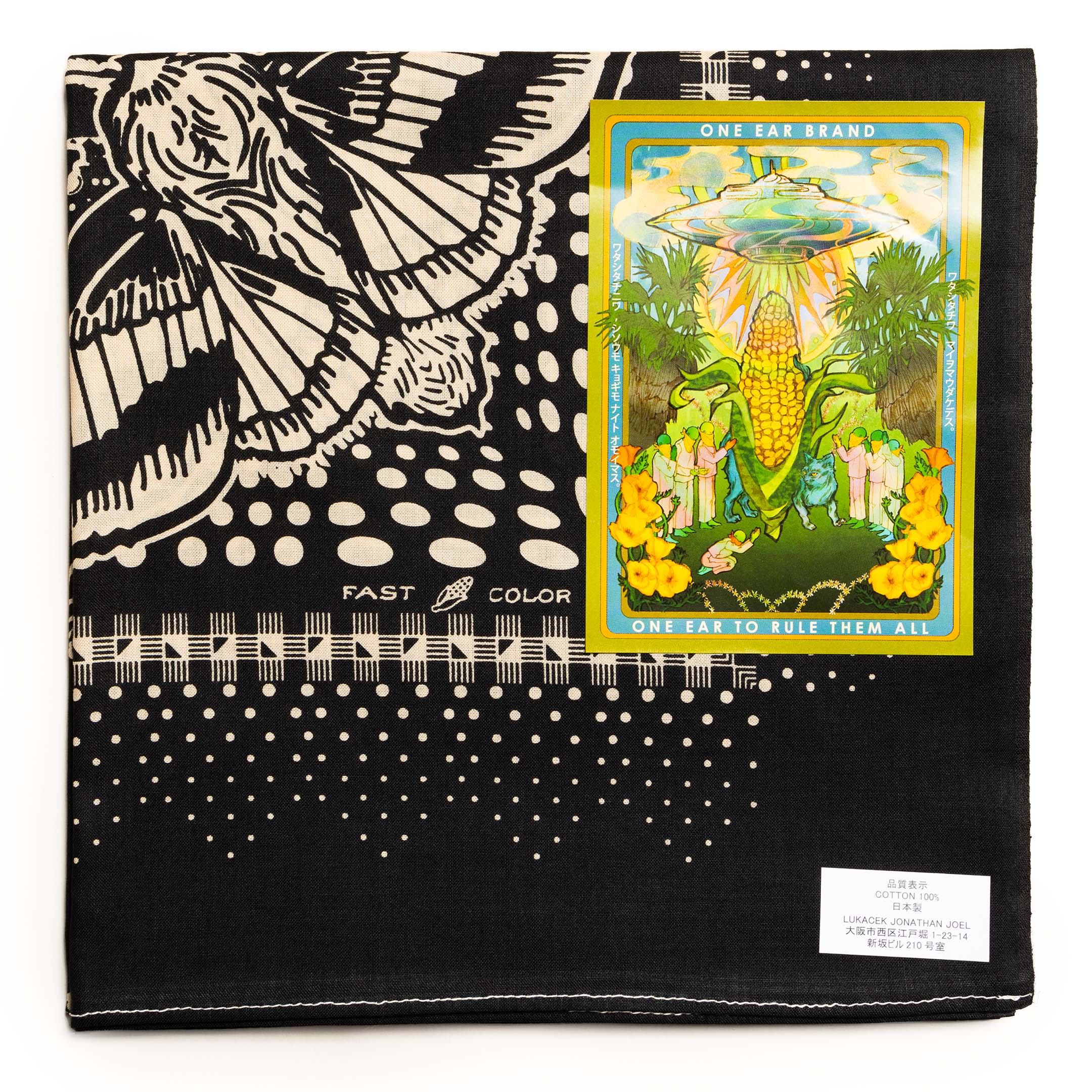 One Ear Brand Nighthings Olive Black Bandana-Bandana-Clutch Cafe