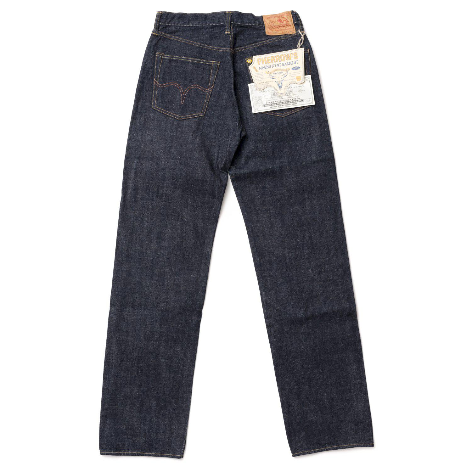 Pherrow's 451 13.5oz Jean-Jeans-Clutch Cafe-selvage denim-selfedge denim