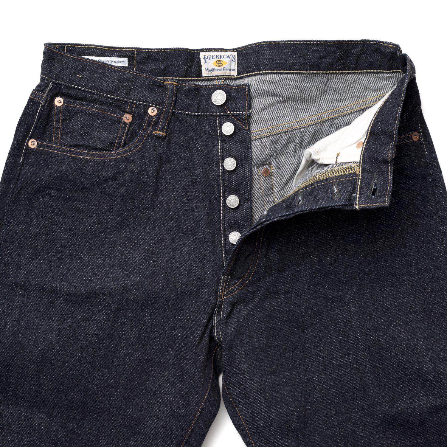 Pherrow's 521 13.5oz Jean-Jeans-Clutch Cafe-selvage denim-selfedge denim
