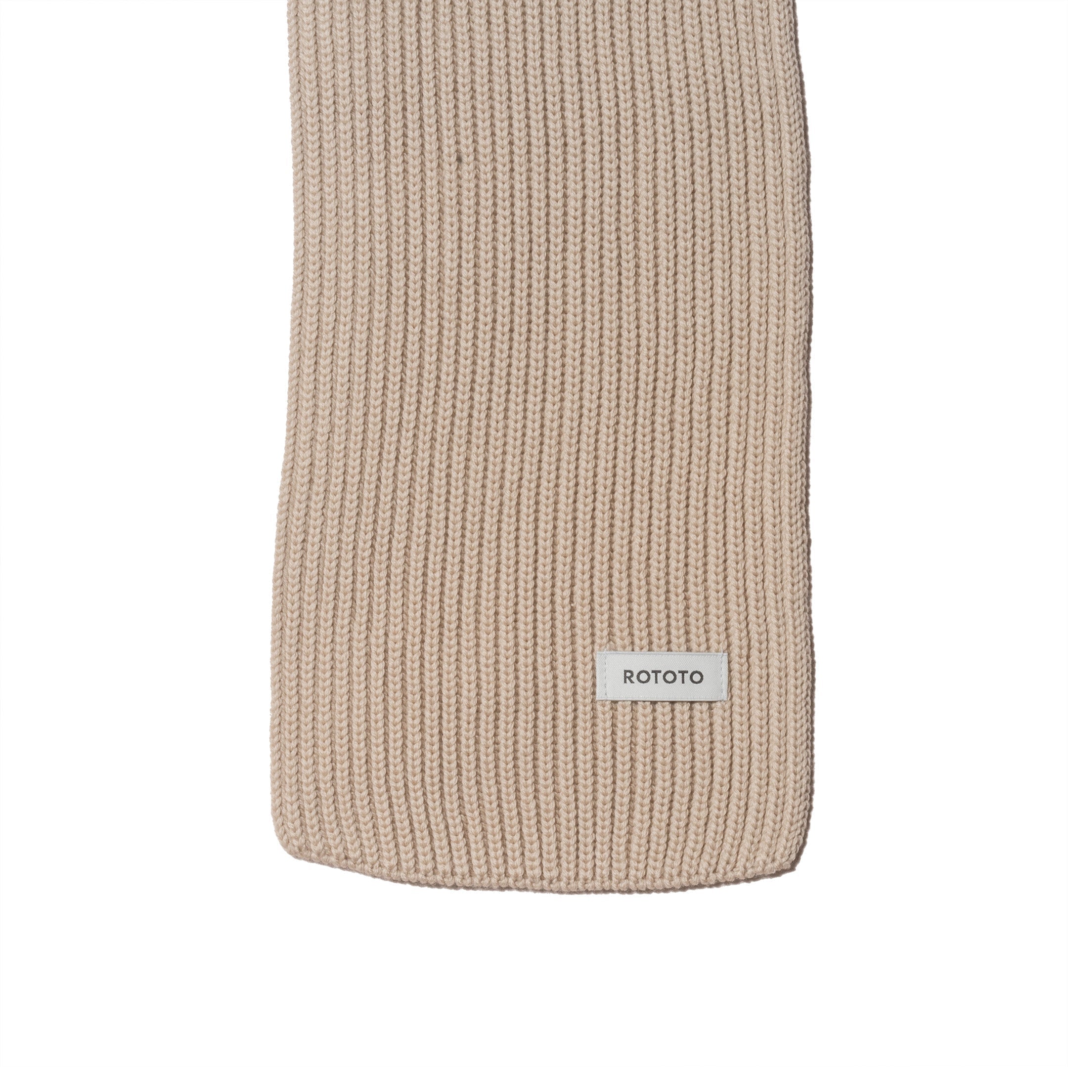 Rototo Cotton Extra Fine Merino 1 x 1 Muffler Grayage-Scarf-Clutch Cafe