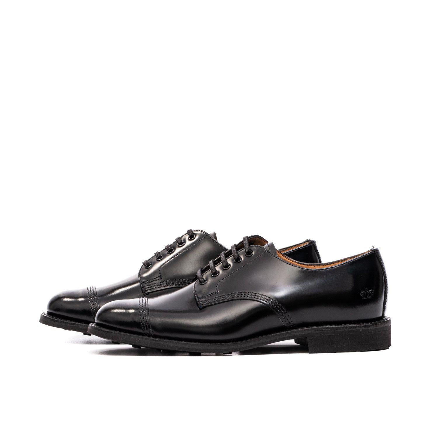 Sanders Japan Picusa Gibson Toe Cap Shoe Black 1128B-FOOTWEAR-Clutch Cafe