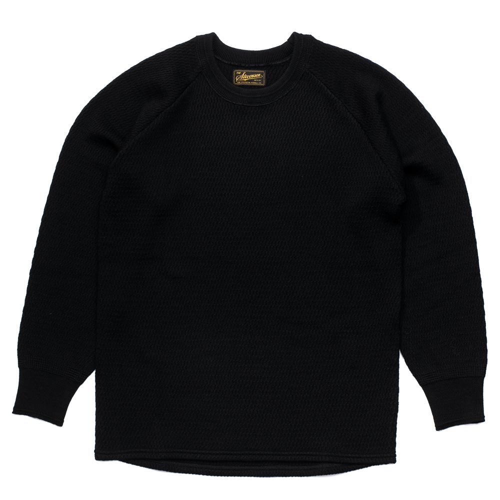 Stevenson Overall L/S Wool Thermal Black-Thermal Knit-Clutch Cafe