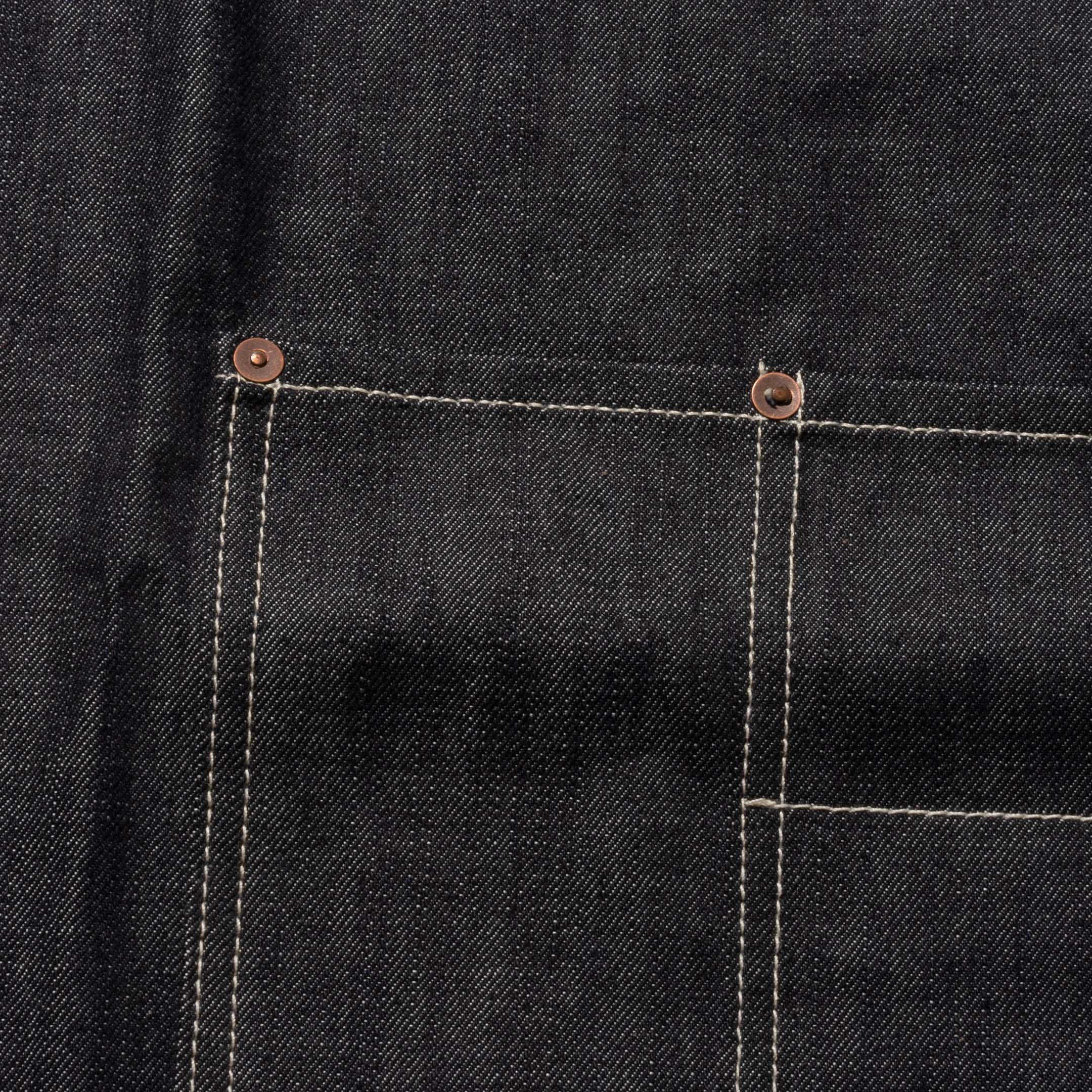 Stronghold DM057 Short Bib Apron 10.5oz Indigo Selvage Denim-Apron-Clutch Cafe