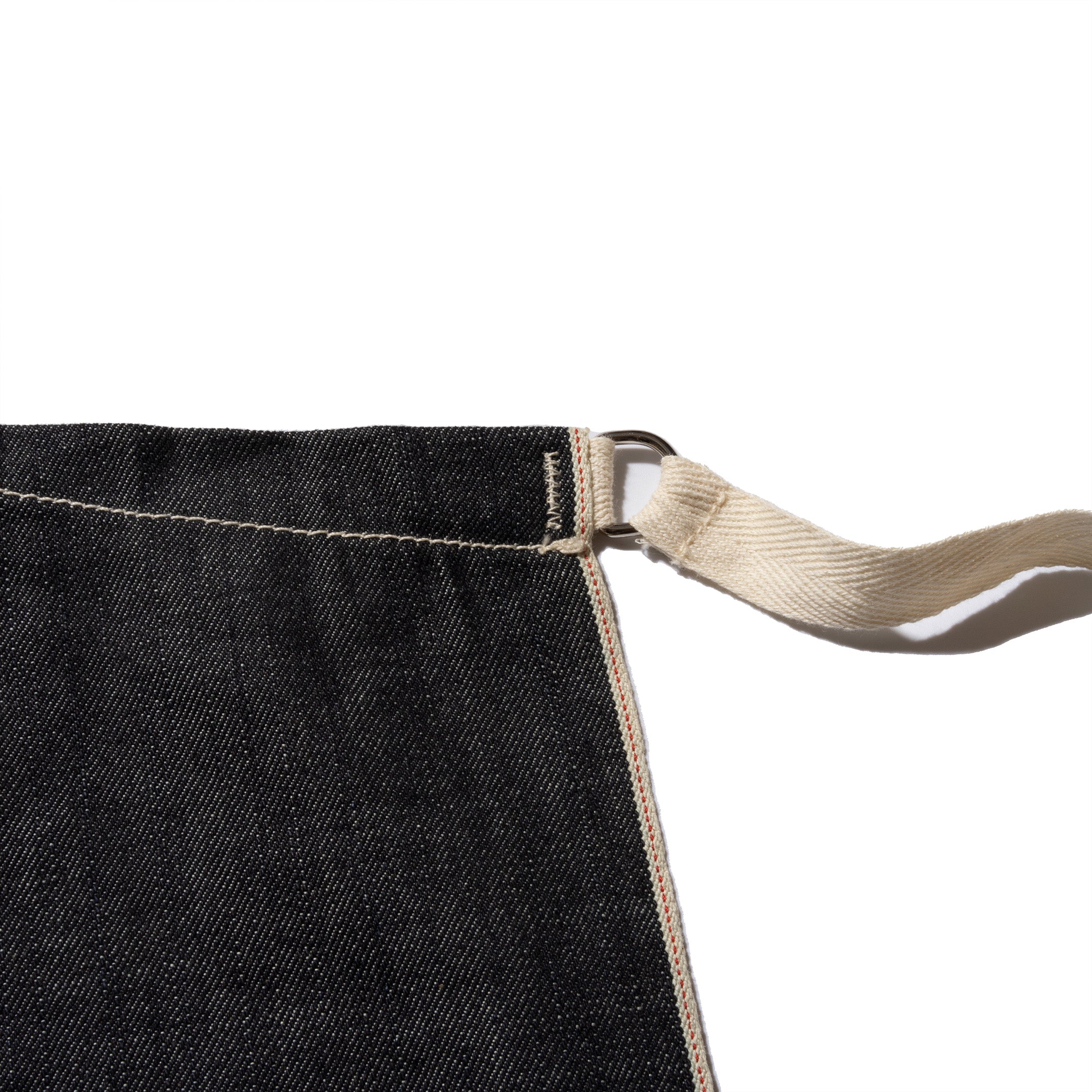 Stronghold DM057 Short Bib Apron 10.5oz Indigo Selvage Denim-Apron-Clutch Cafe