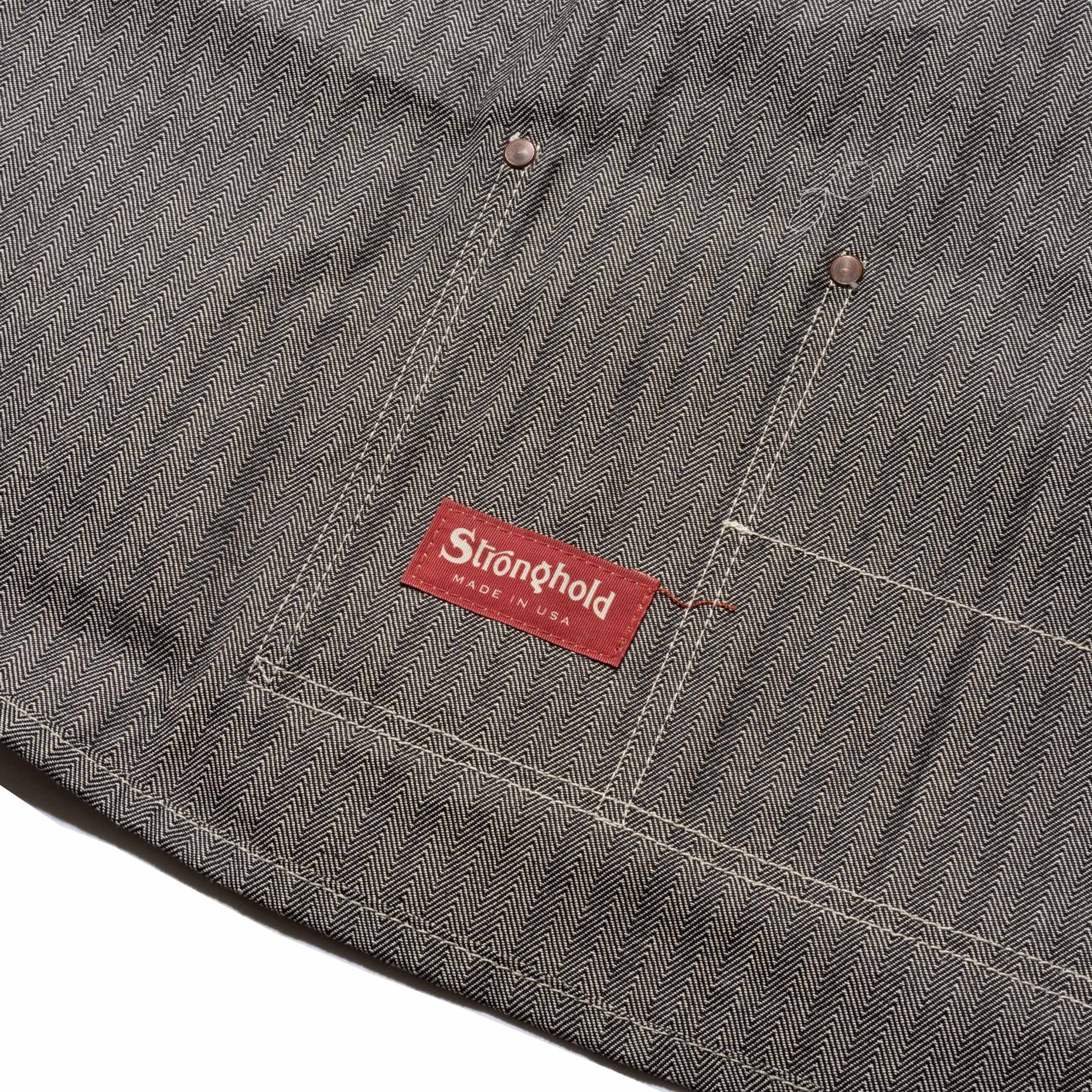 Stronghold DM057 Short Bib Apron 12.5oz Herringbone Selvage Denim-Apron-Clutch Cafe